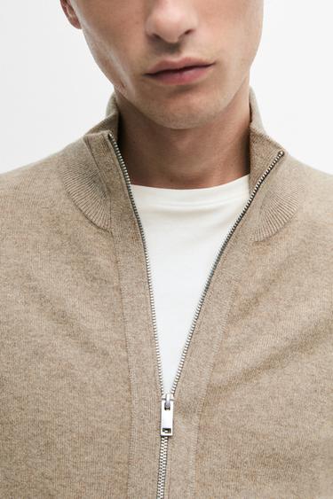 Wool blend cardigan with zip detail — Washed 8