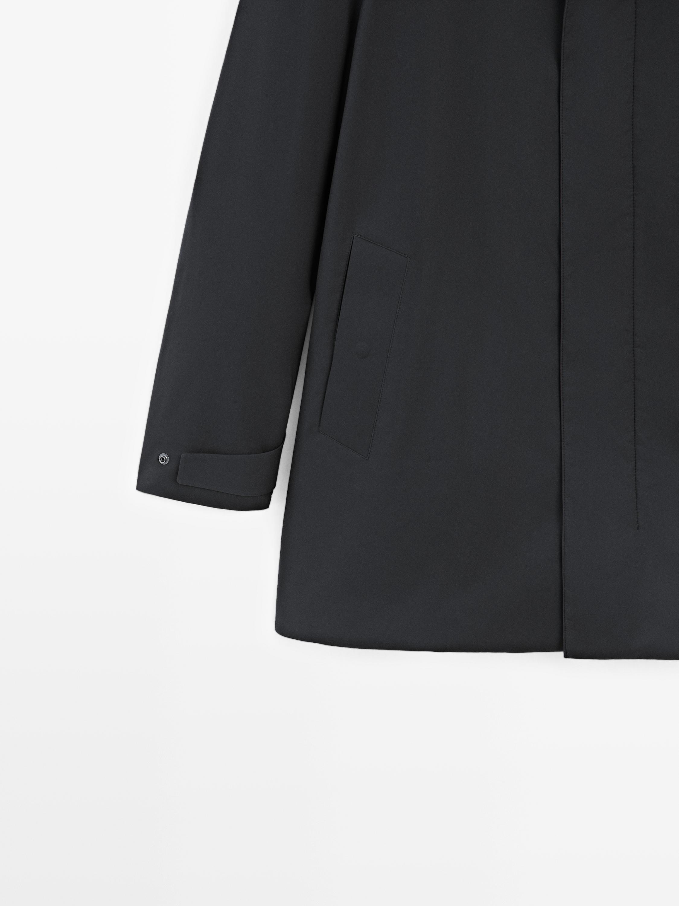 Water-repellent fabric trench coat — NAVY BLUE