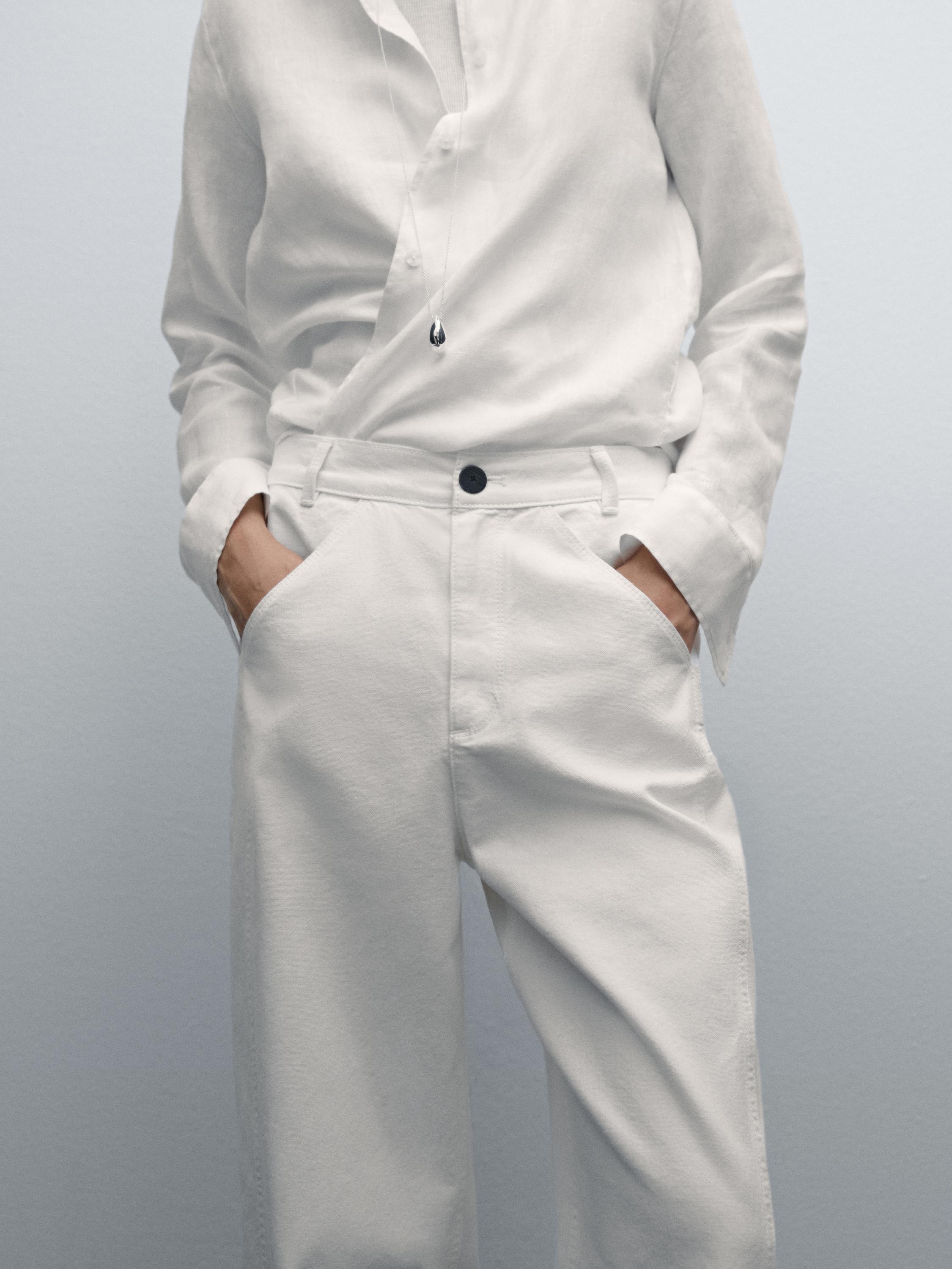 Denim trousers with seam details