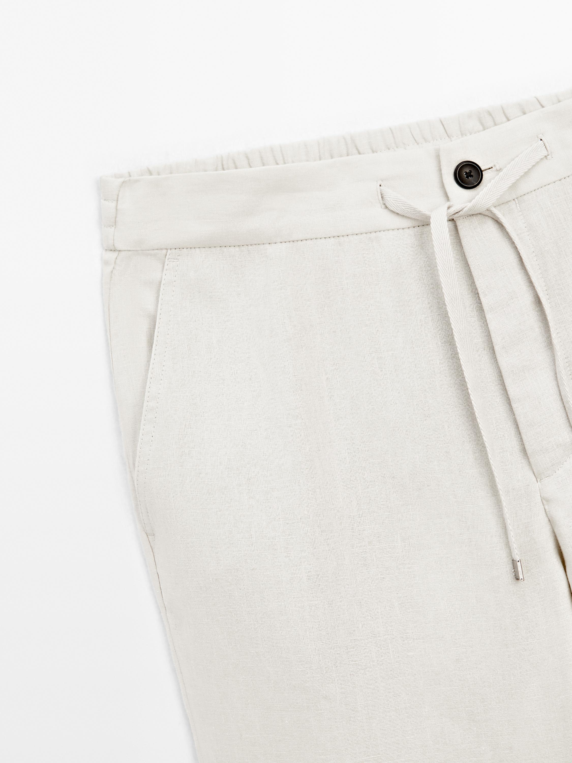 100% linen jogger trousers