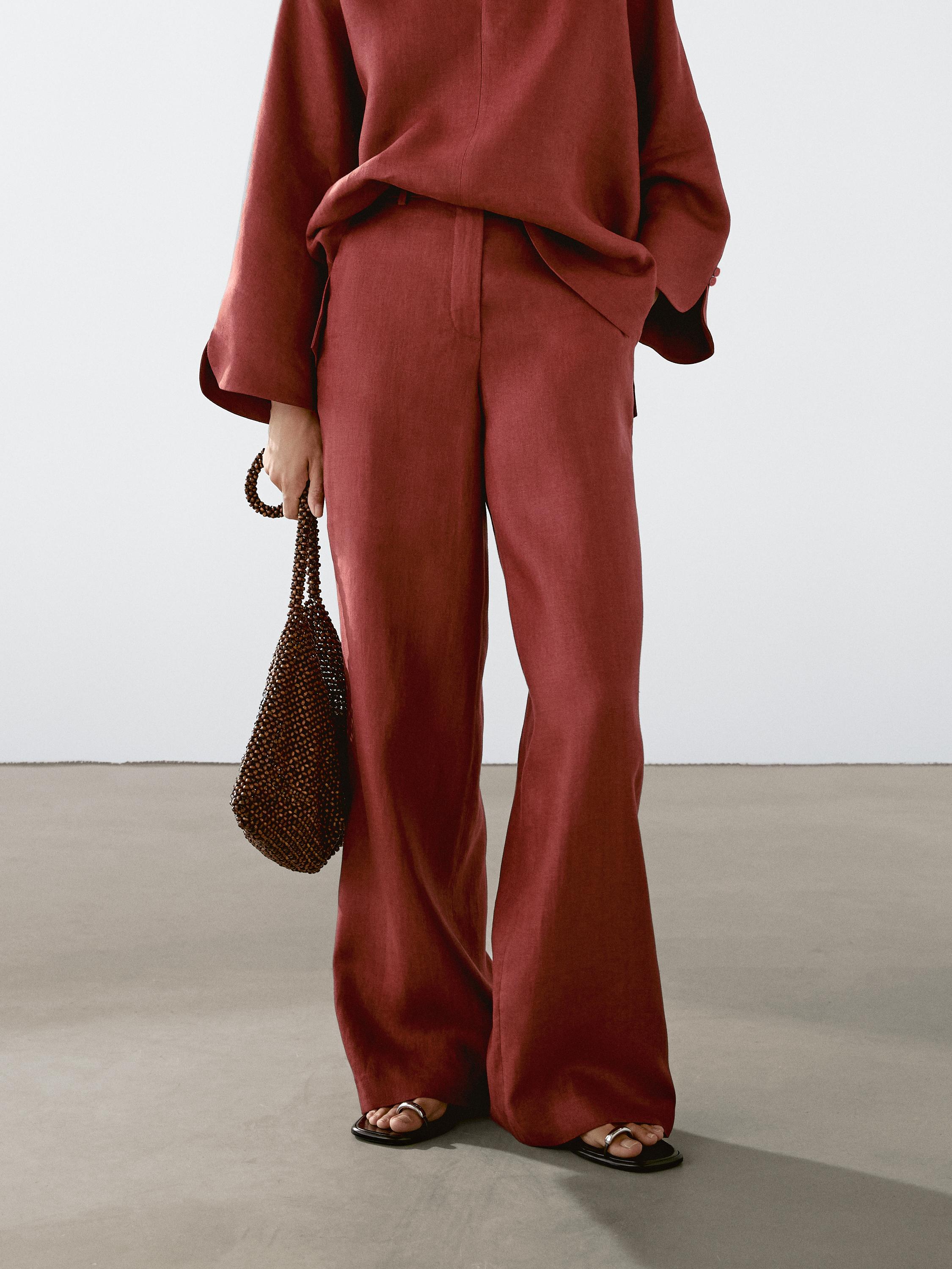 Flowing 100% linen trousers