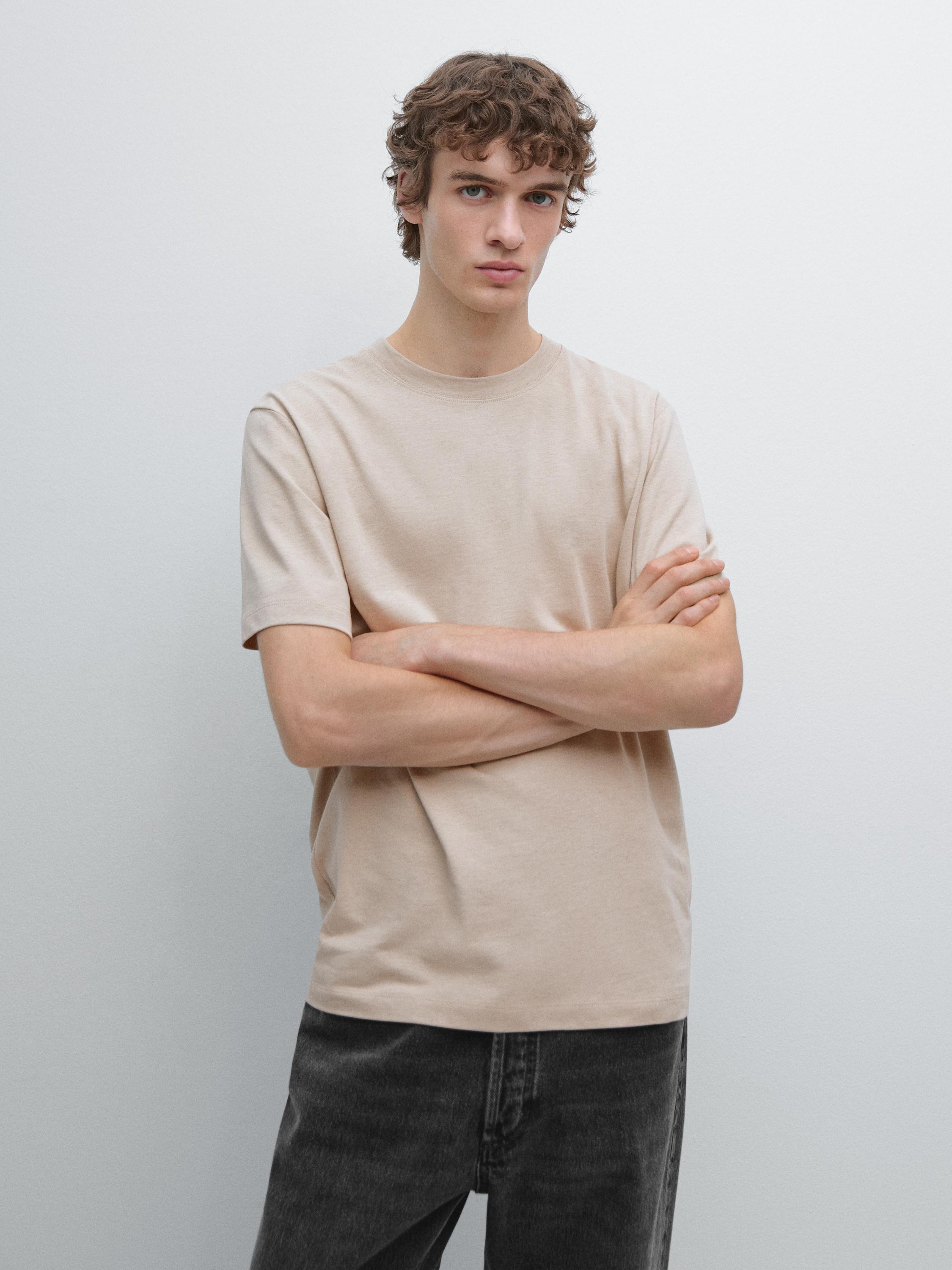 Short sleeve cotton blend T-shirt