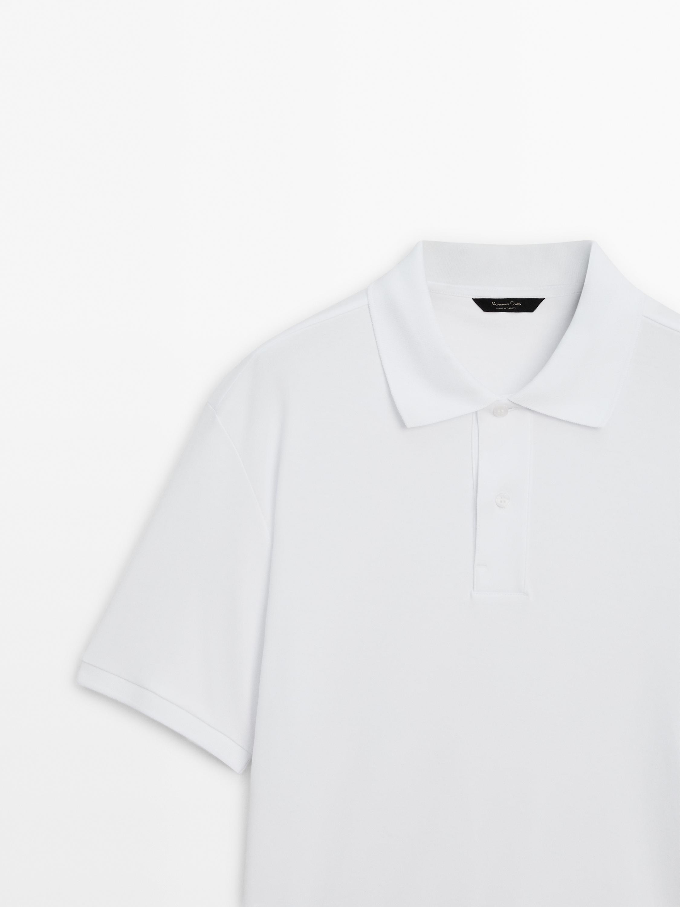 Short sleeve mercerised cotton polo shirt