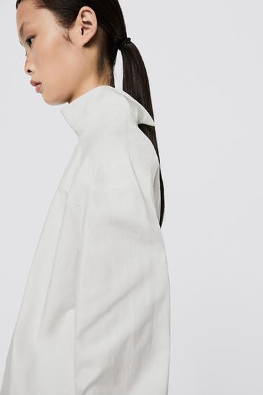 Oversize poplin high-neck shirt - LIMITED EDITION — WHITE 2