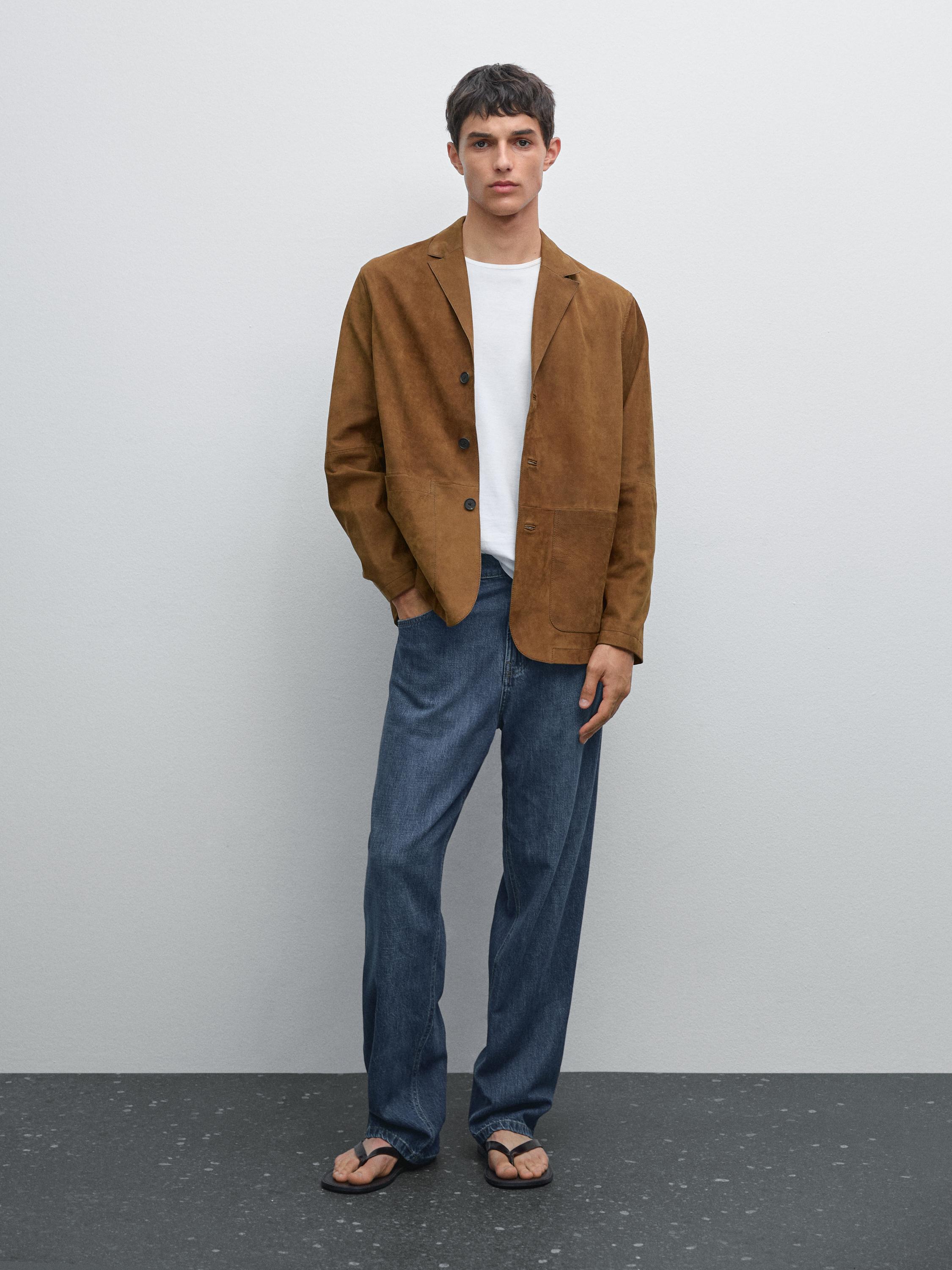 Blazer aus 100 % Nubukleder