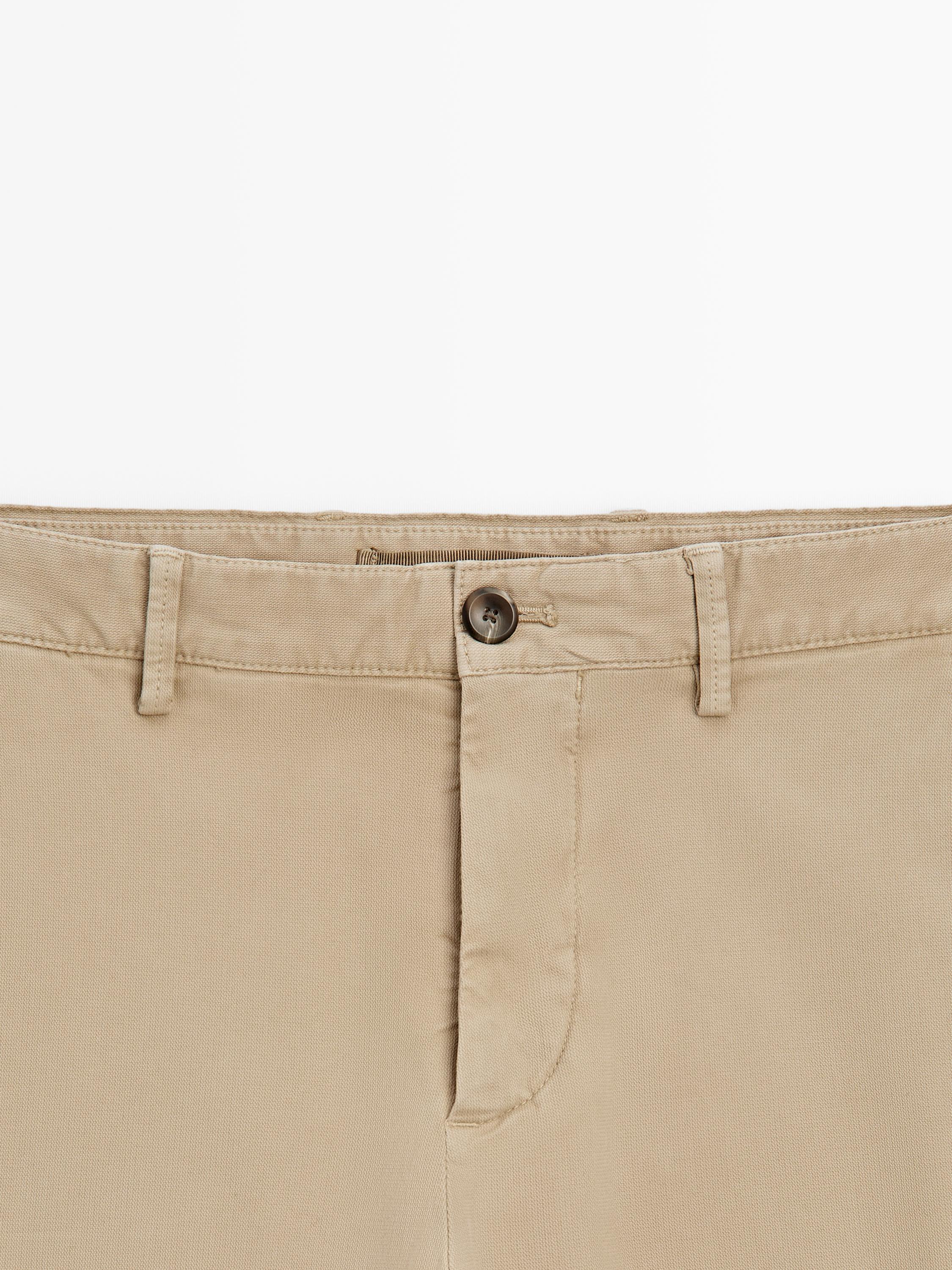 Slim-fit micro-textured trousers — OCHRE