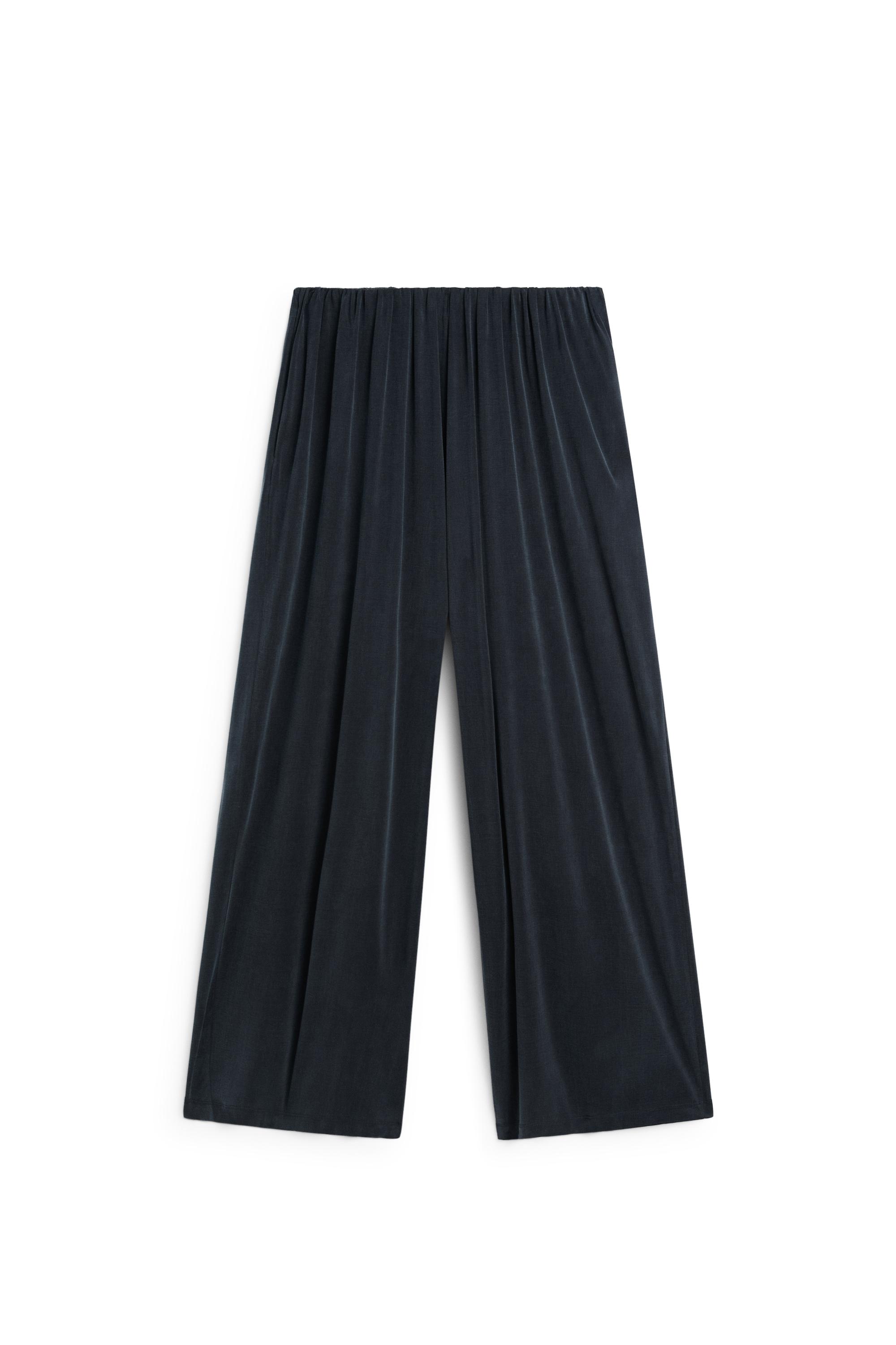 Pleated flowing wide-leg pants - STUDIO — BLUE