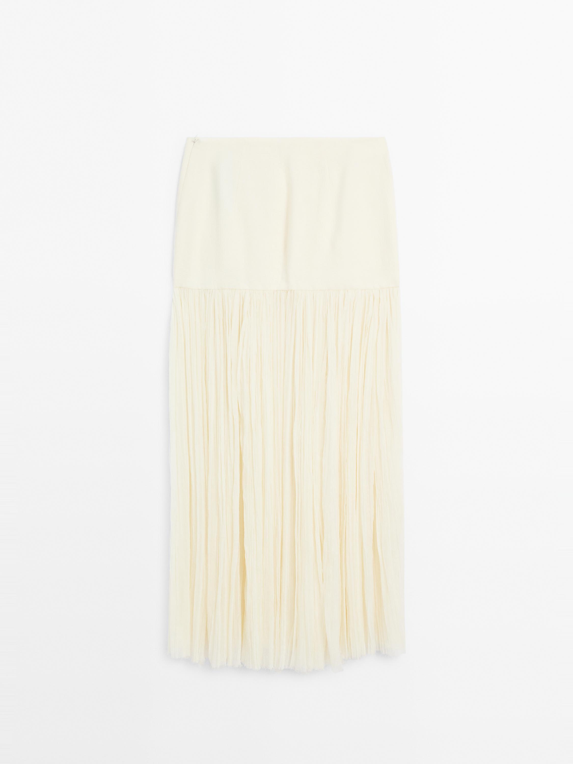 Long silk blend skirt with corset belt - Studio