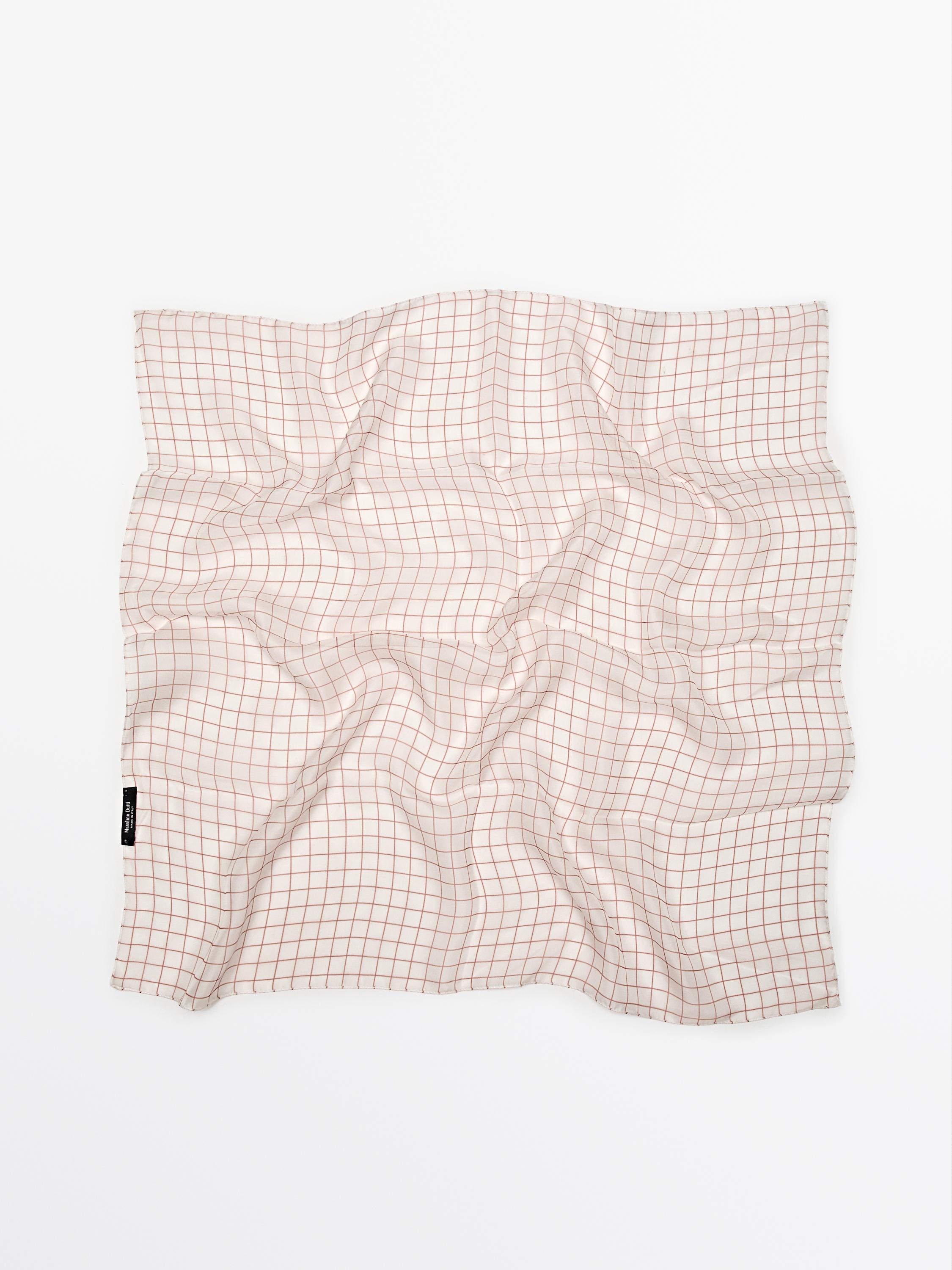 100% silk check pocket square