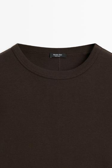 Ribbed short sleeve T-shirt — BROWN 9