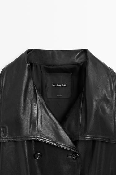 Short belted leather jacket — BLACK 9