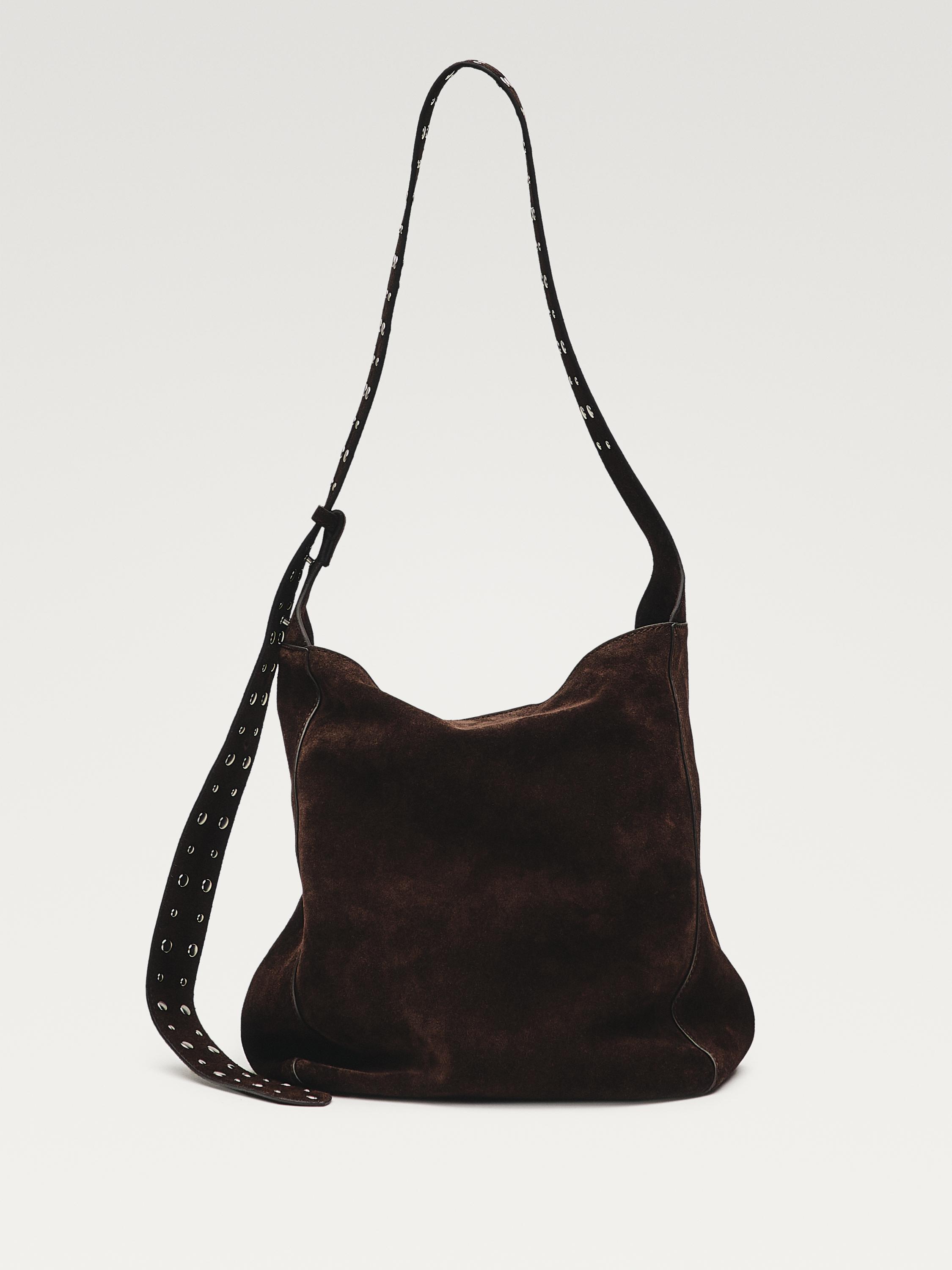Maxi-Bucket-Tasche aus Rauleder