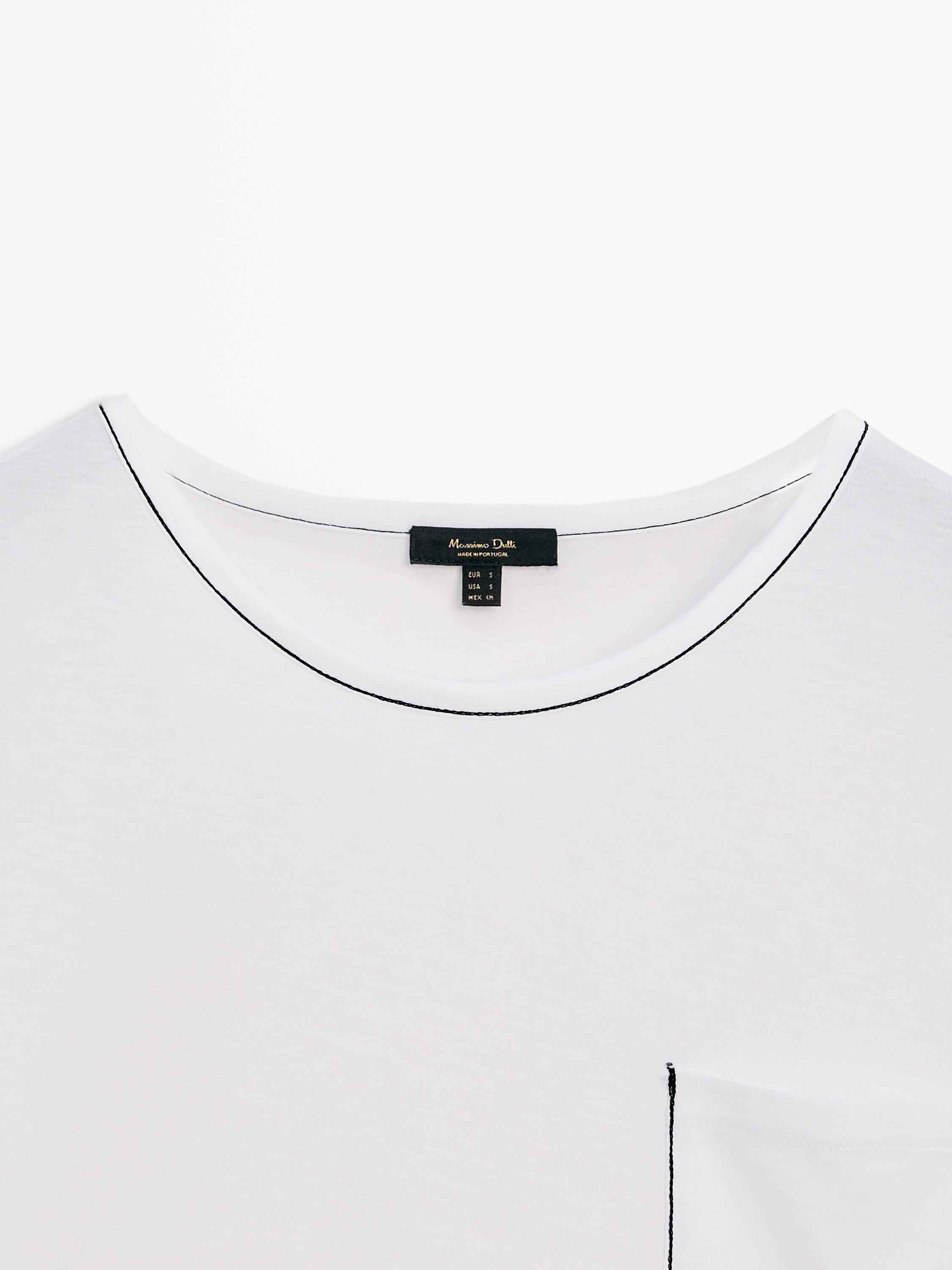 Contrast short sleeve cotton T-shirt