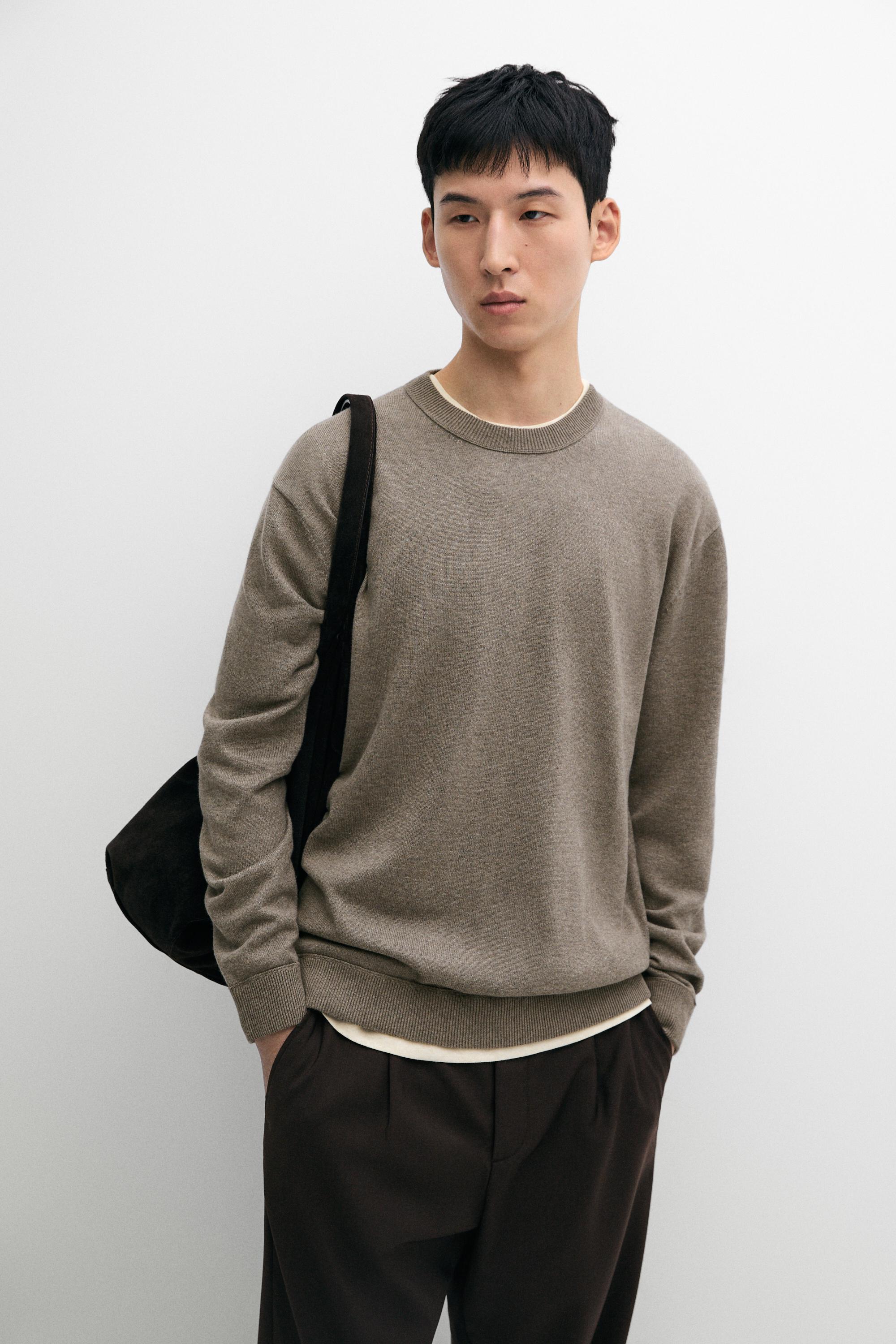 Cotton blend knit sweater
