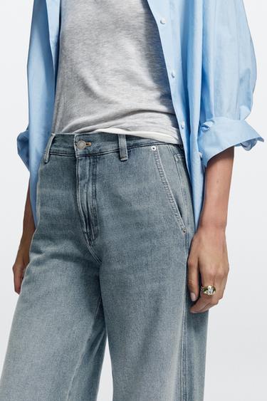 Mid-waist wide-leg jeans — Light Blue 3