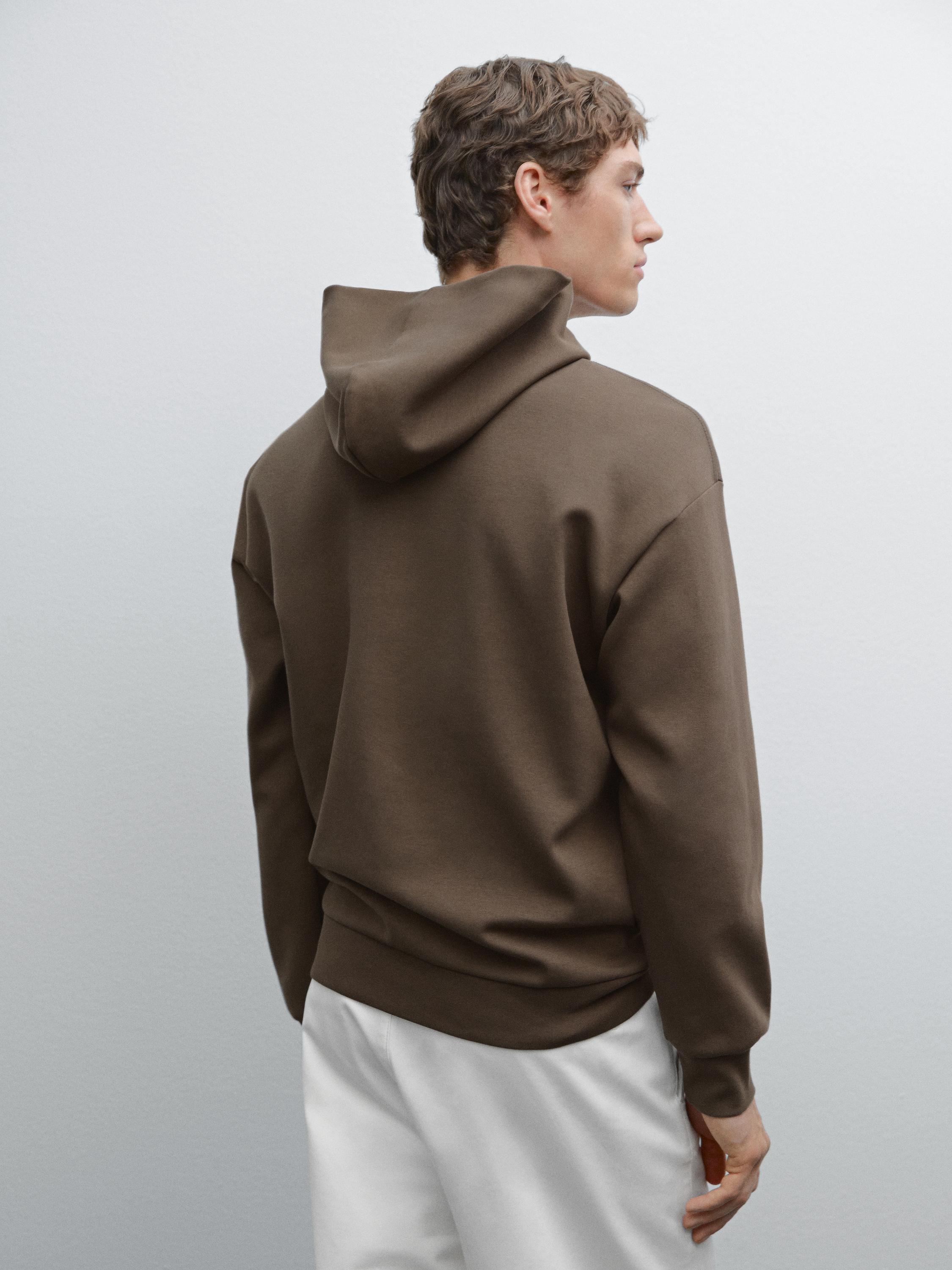 Cotton blend hooded sweatshirt