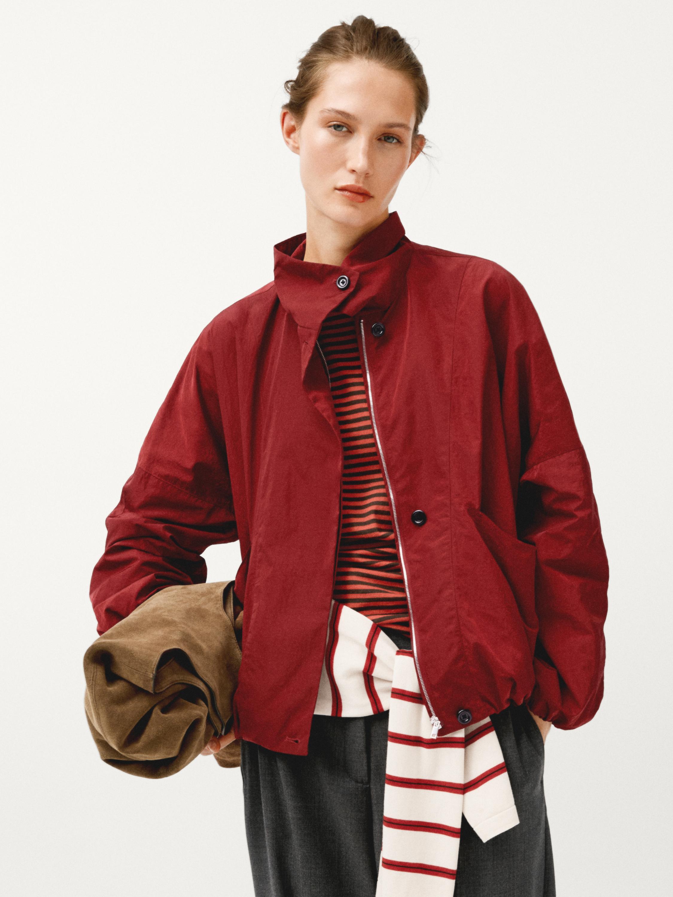 High neck bomber puff jacket