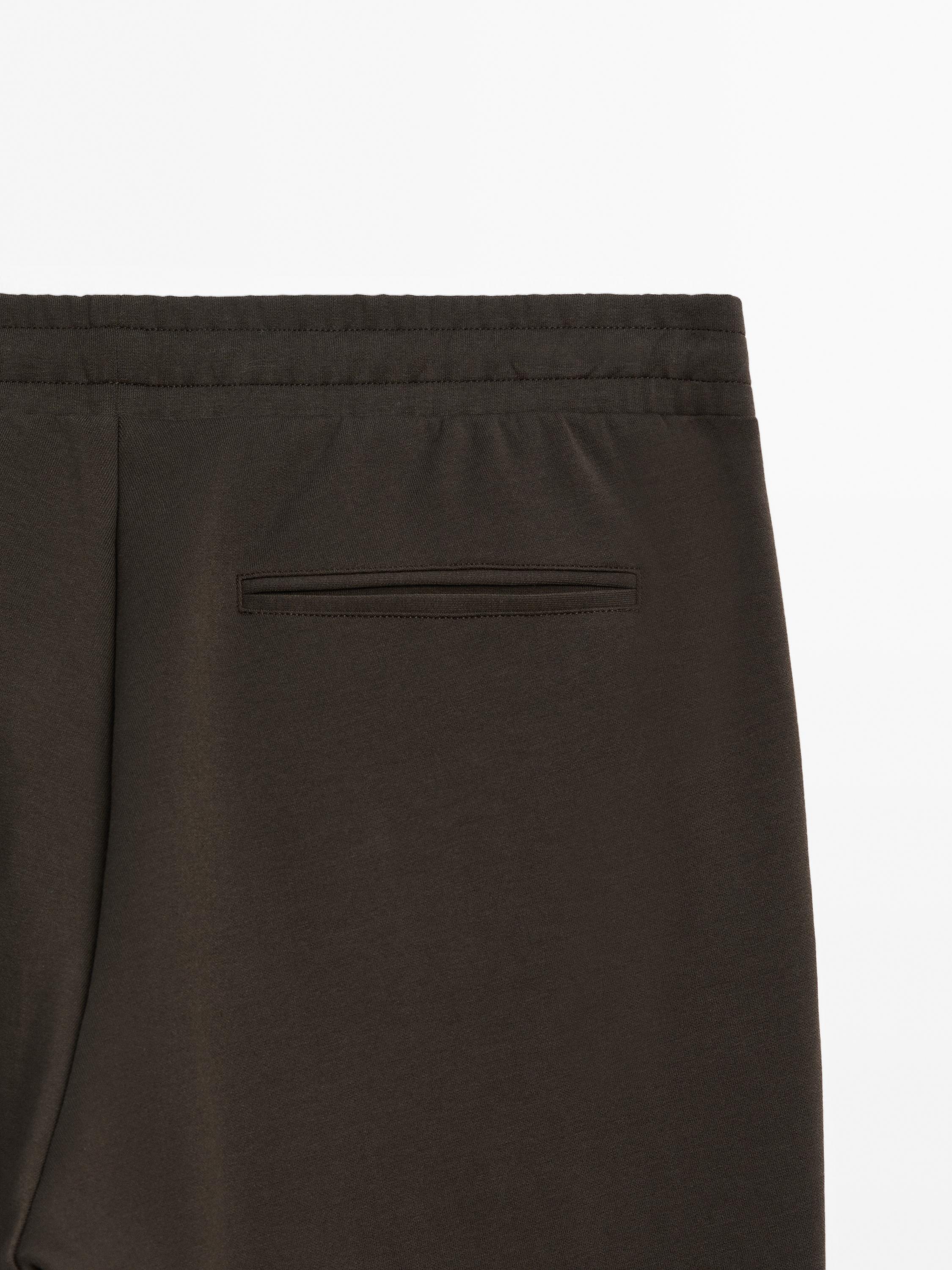 Cotton blend jogger fit trousers