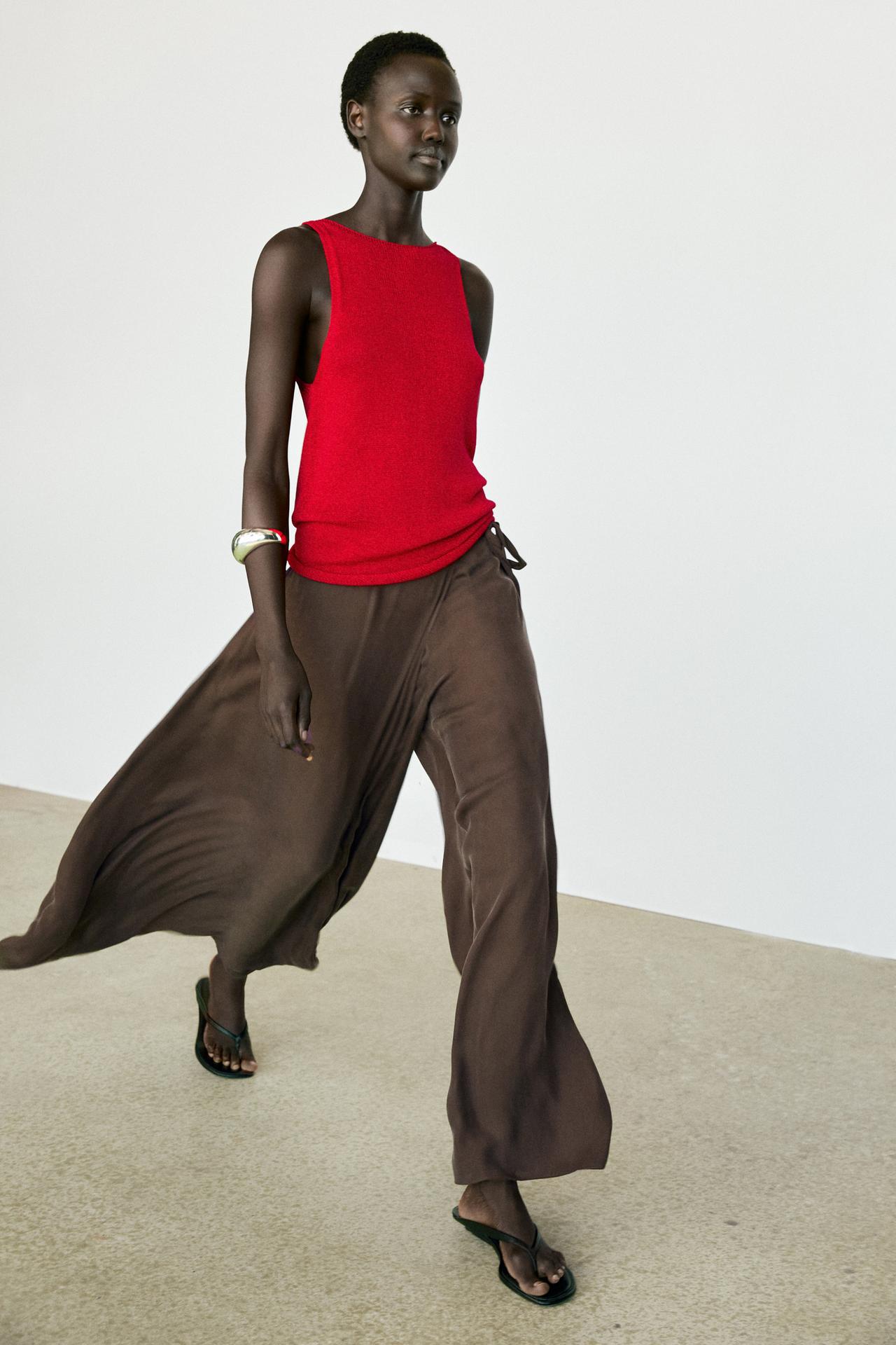 Flowing skort — BROWN