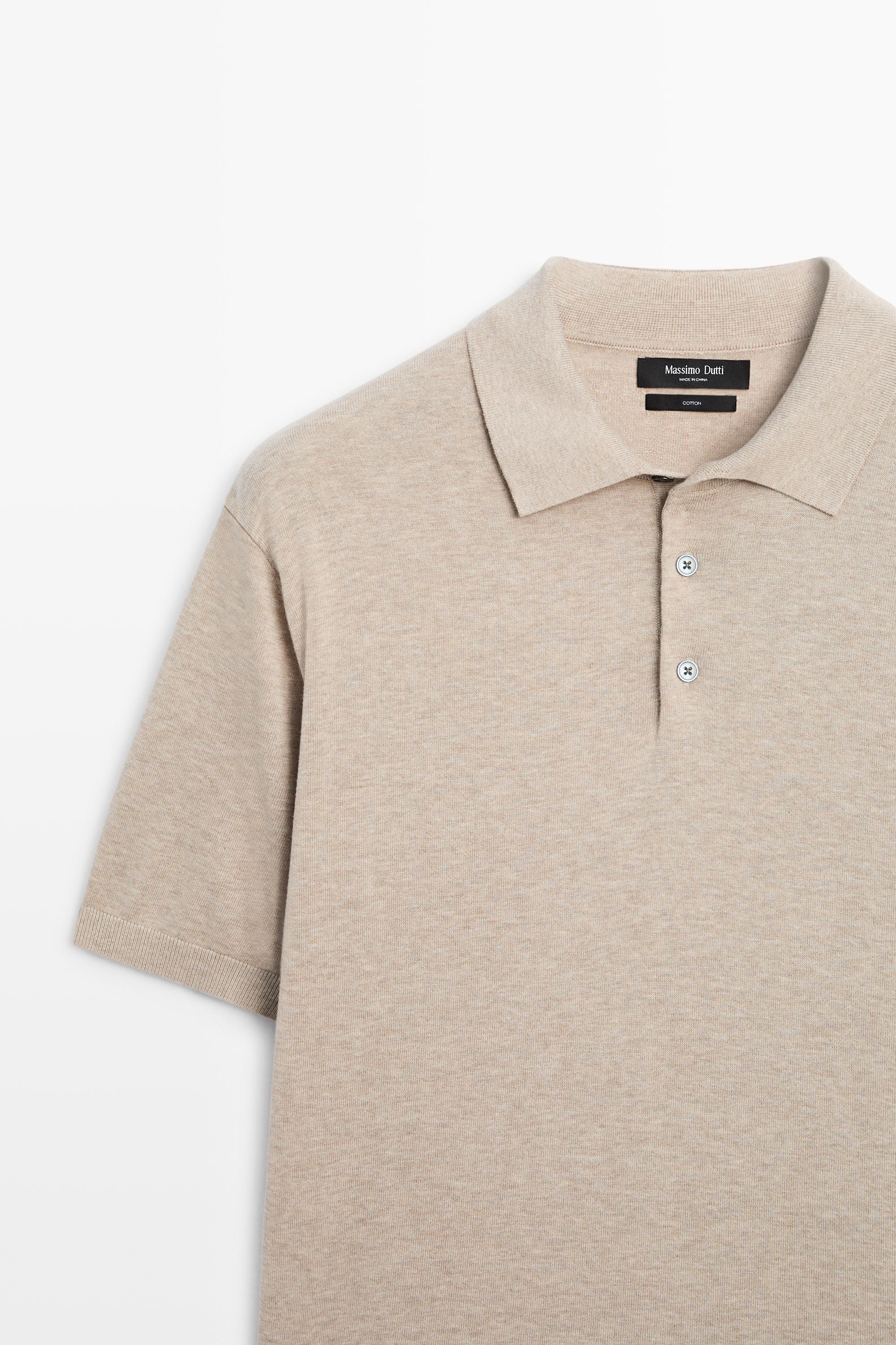 100% cotton knit polo sweater