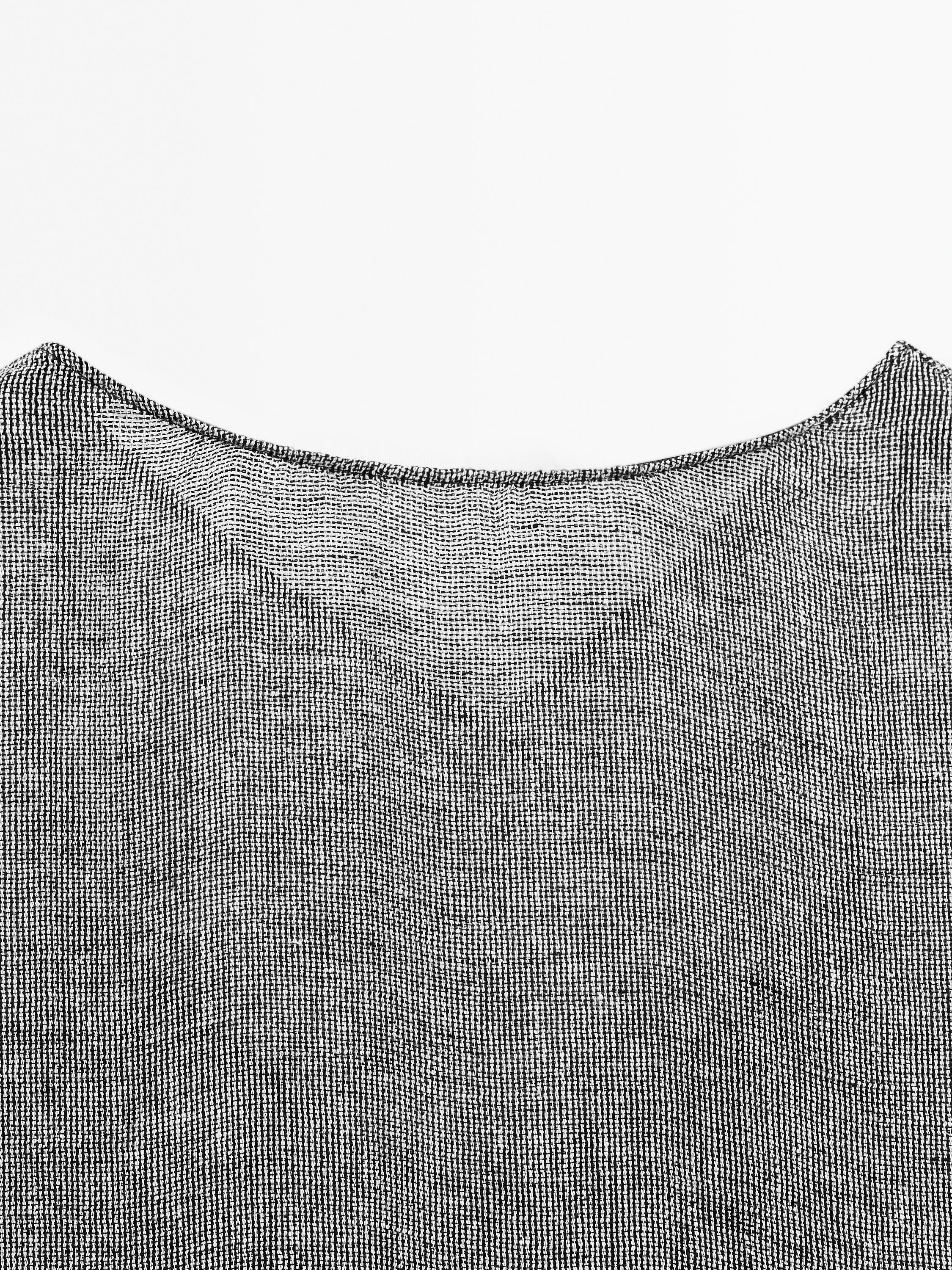 100% linen short dress with sleeve detail