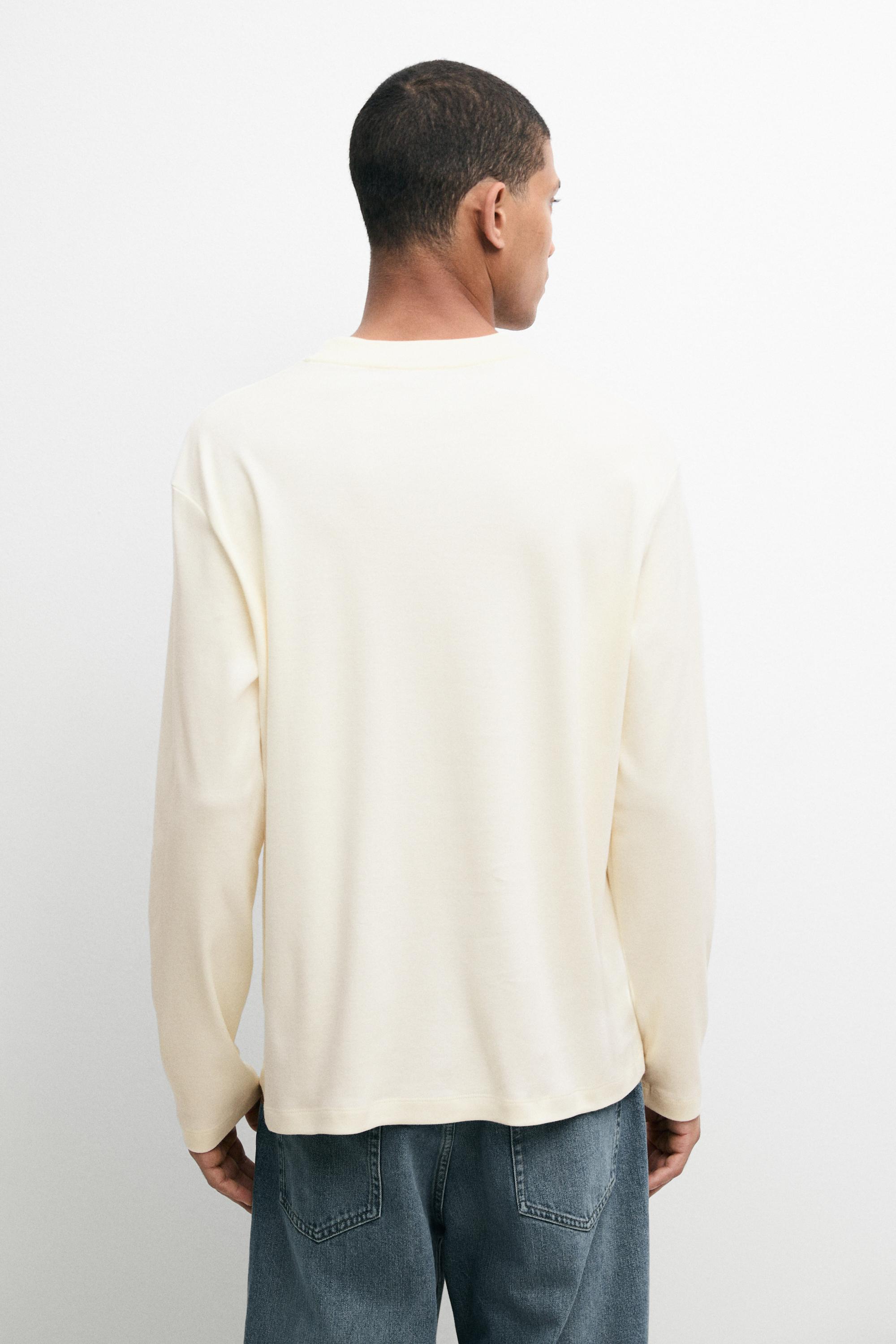 100% cotton long sleeve T-shirt — Vanilla