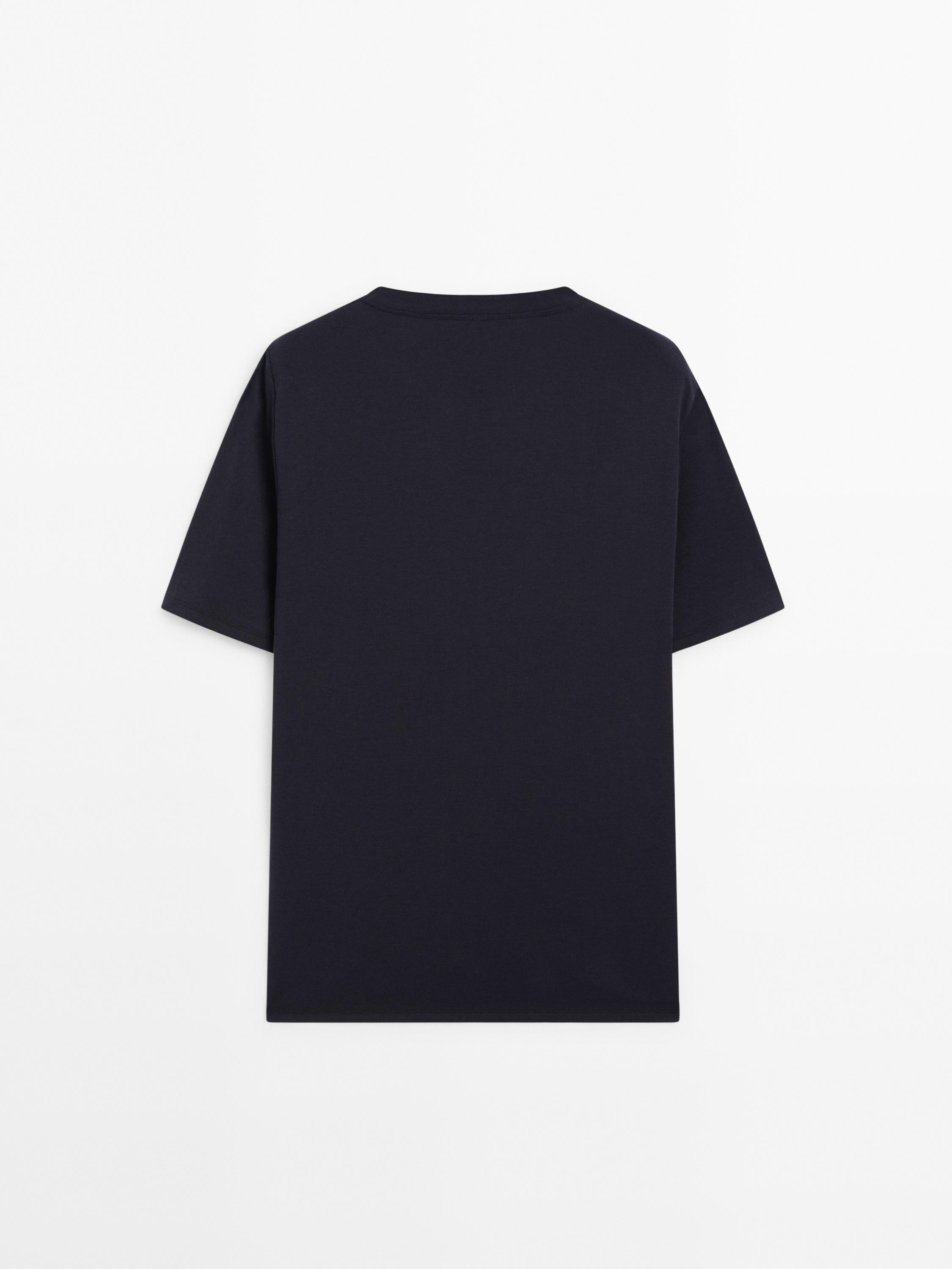 Short sleeve cotton blend T-shirt