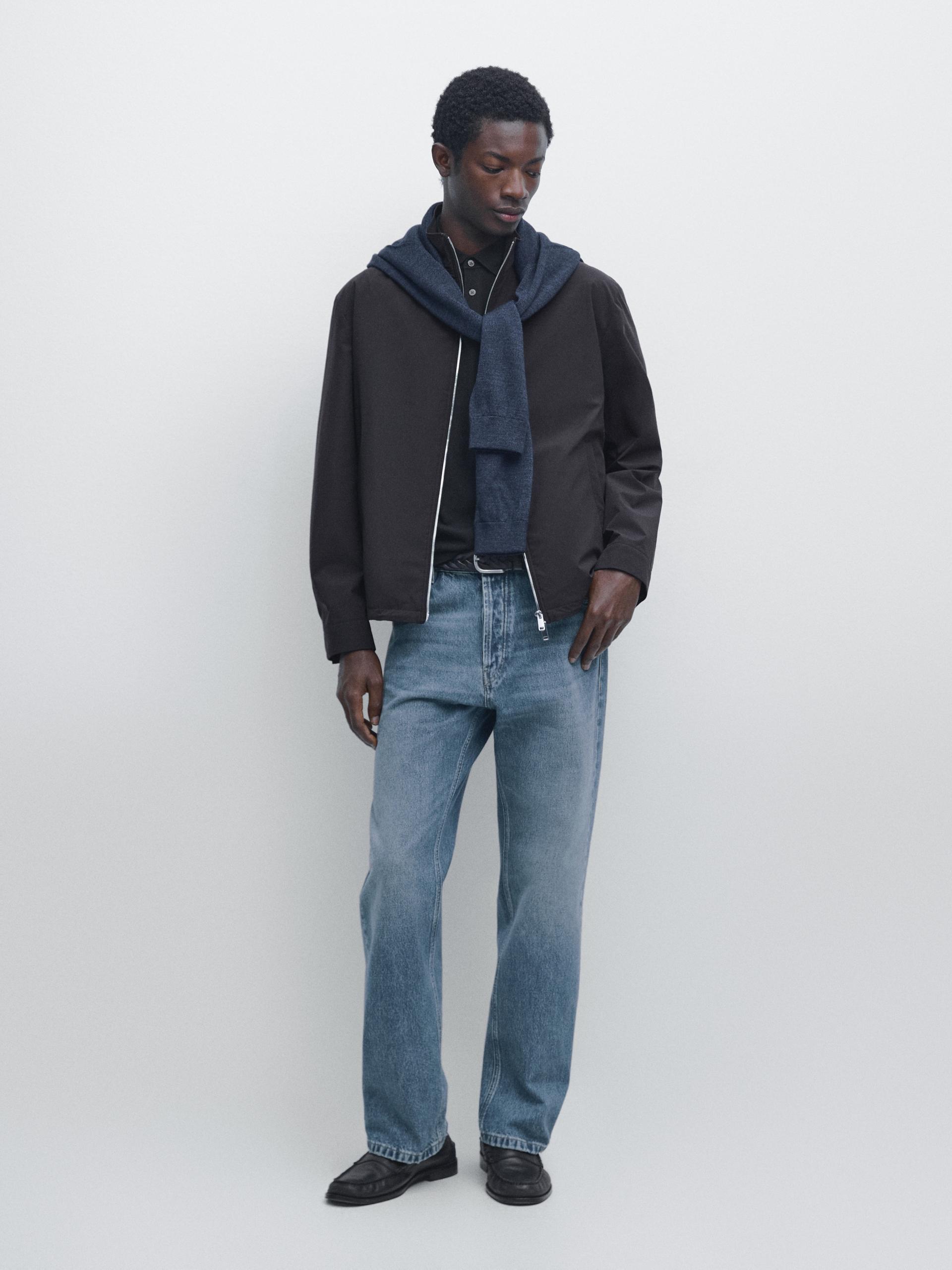 Chaqueta Tejido Bi-Stretch - Marino Oscuro - S - Massimo Dutti - Hombre