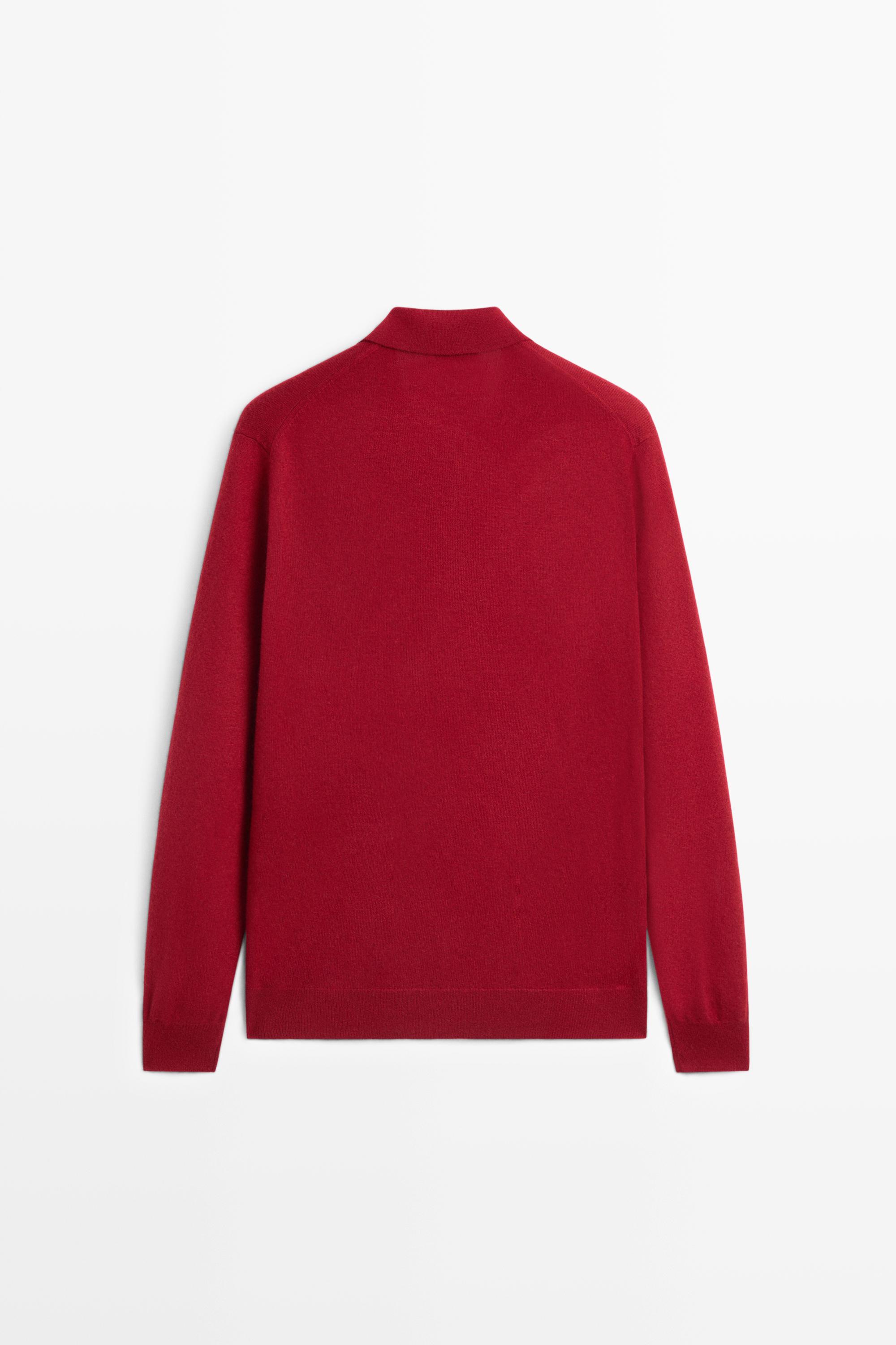 100% cashmere knit polo sweater - thumbnail 6
