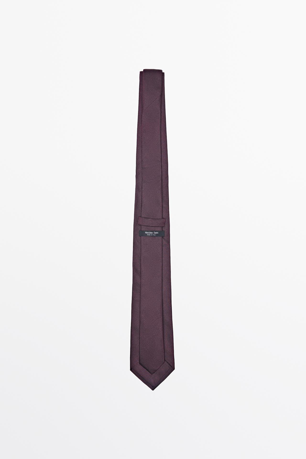 100% silk textured tie — BURGUNDY