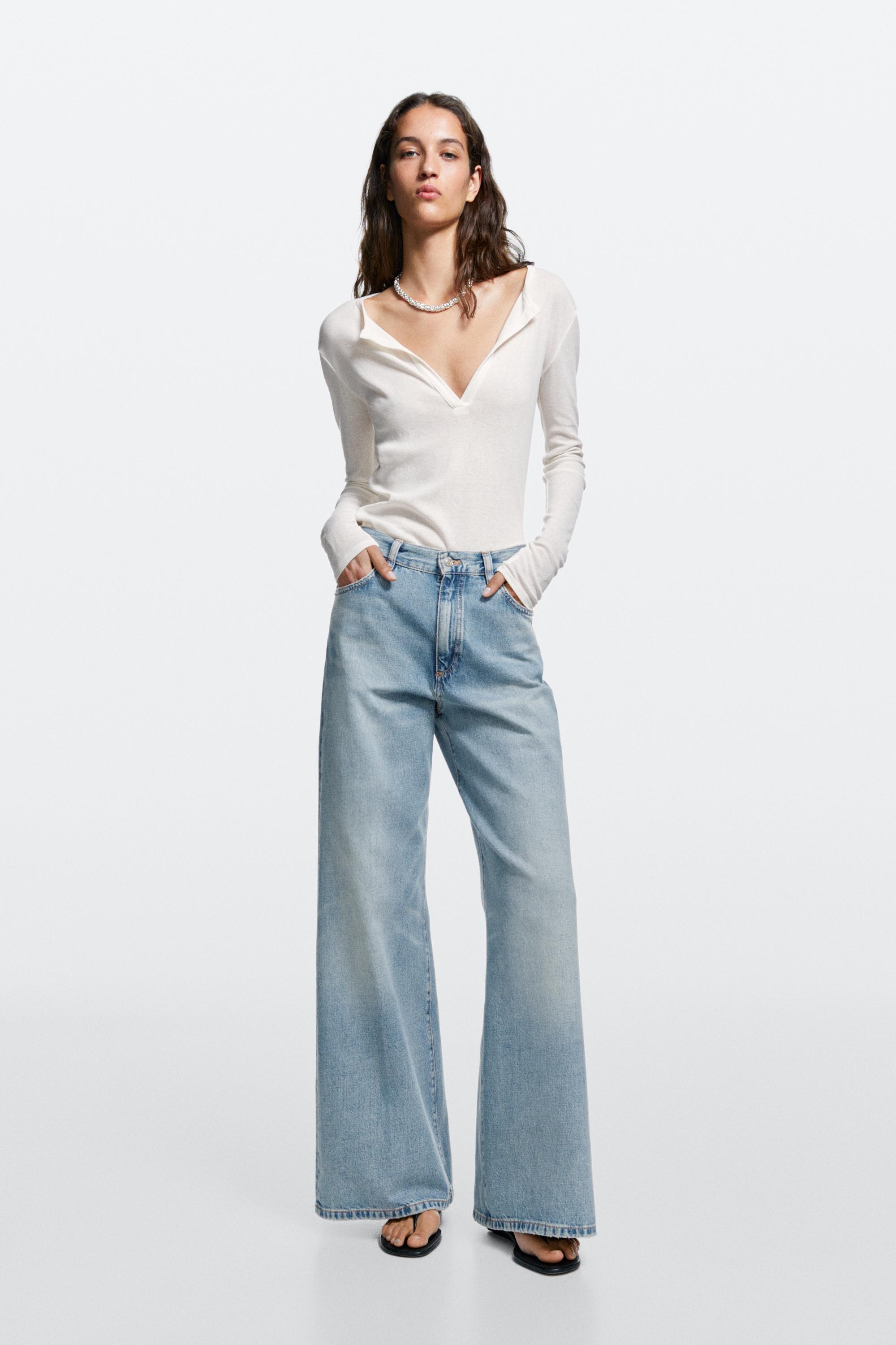 Jeans Palazzo A Vita Alta - Azzurro Chiaro - 38 (It 42) - Massimo Dutti - Female-image