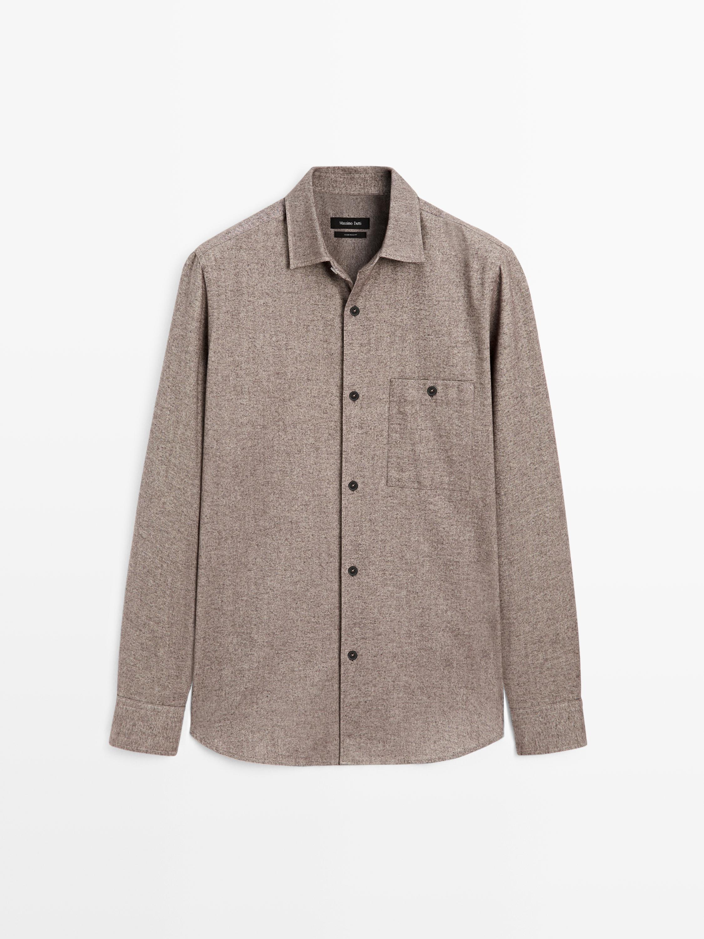 Melange overshirt with pocket