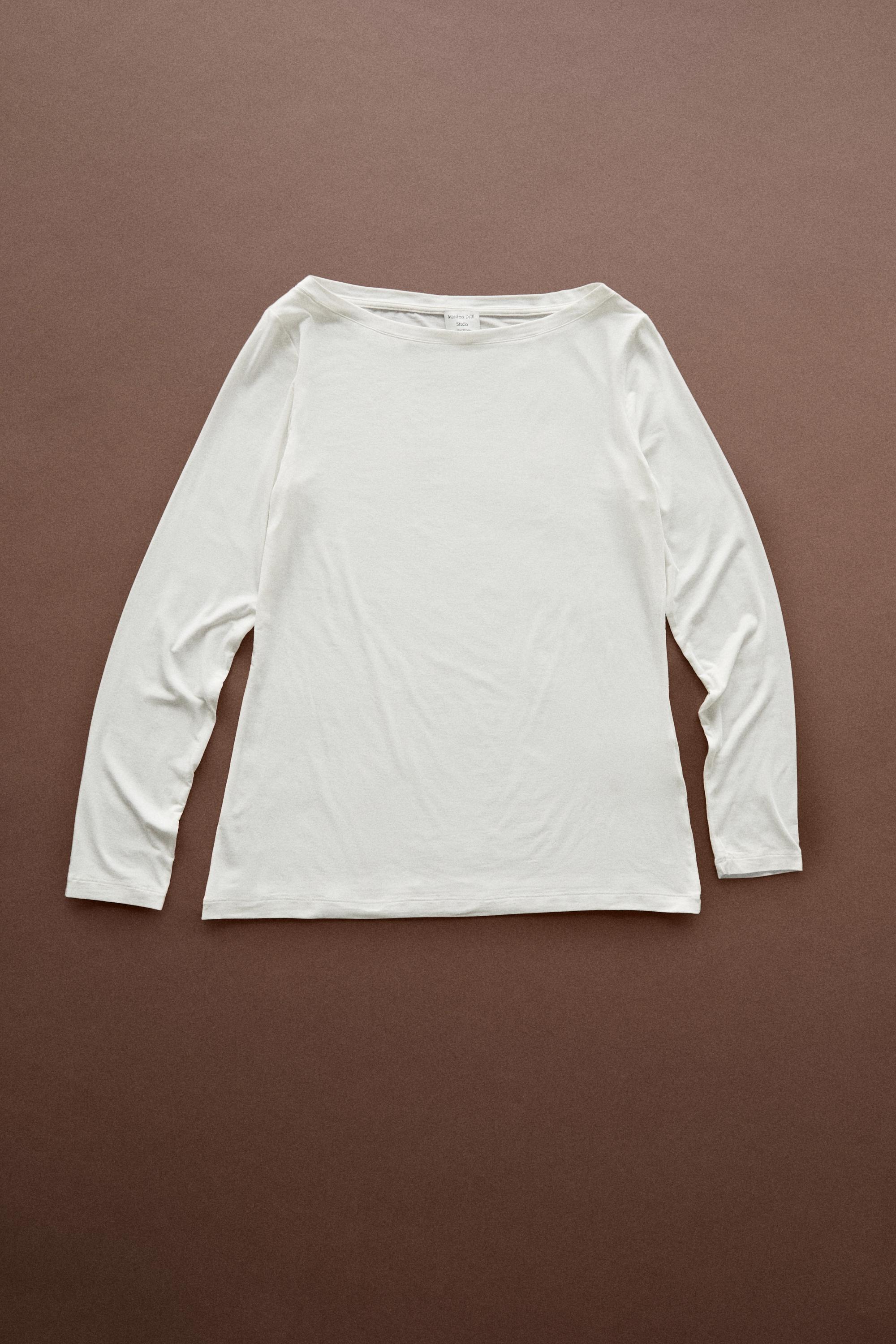 Long sleeve T-shirt - STUDIO — CREAM