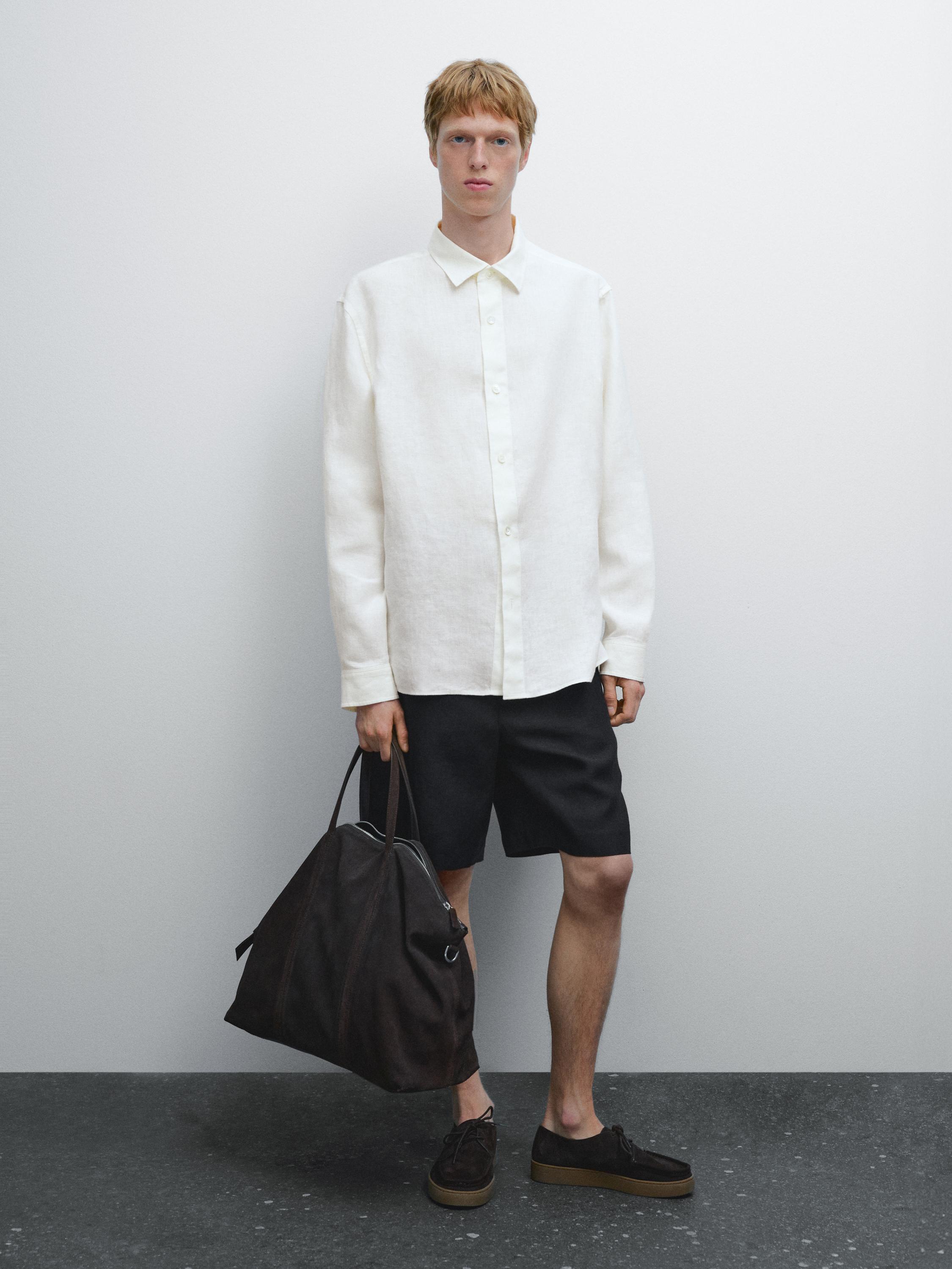 Regular fit shirt with wide lapels