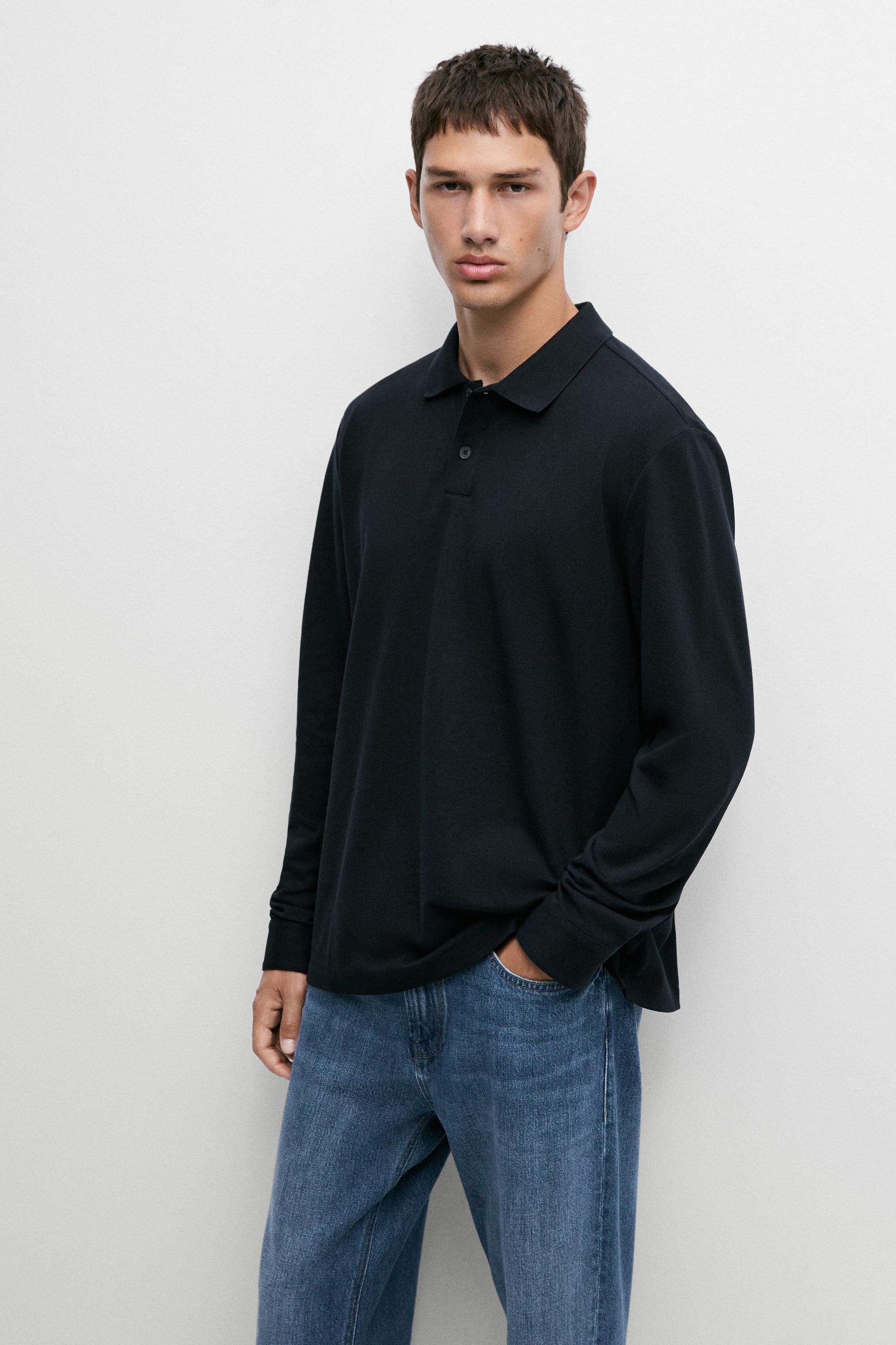 100% cotton micro-textured knit polo shirt