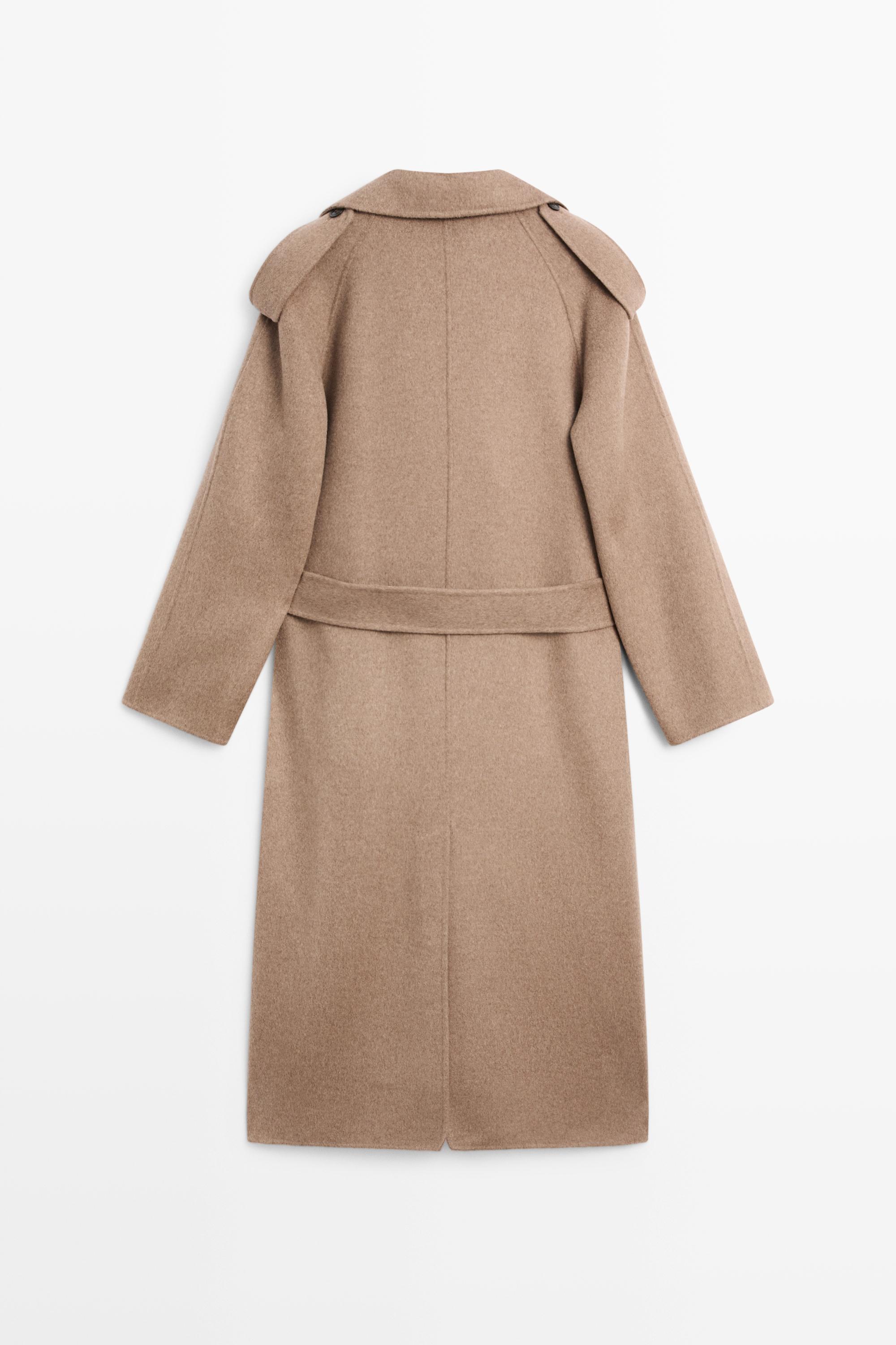 Long wool blend trench coat — TAUPE GREY