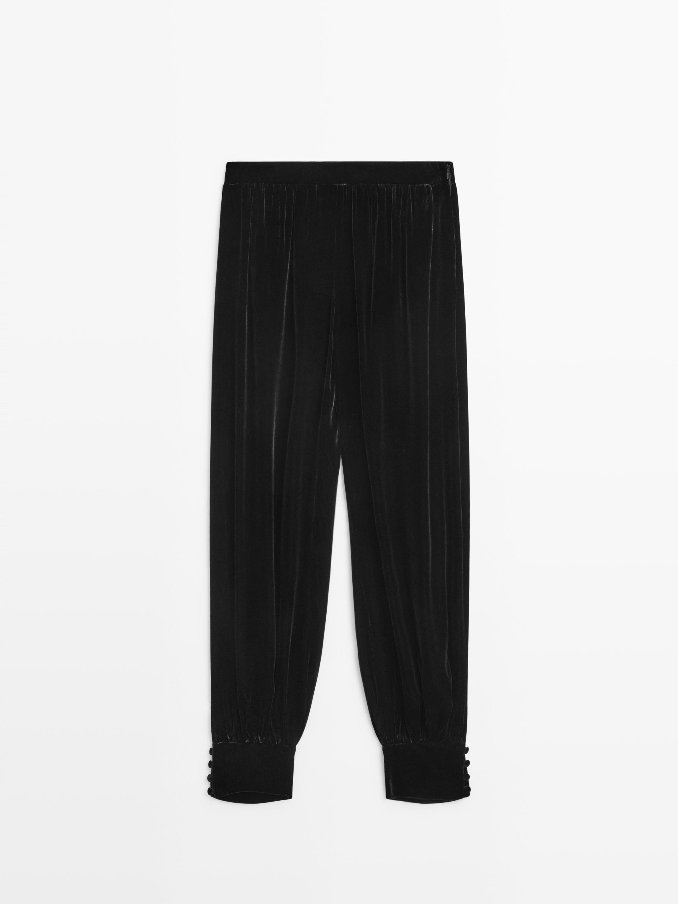 Velvet sarouel trousers - STUDIO — BLACK