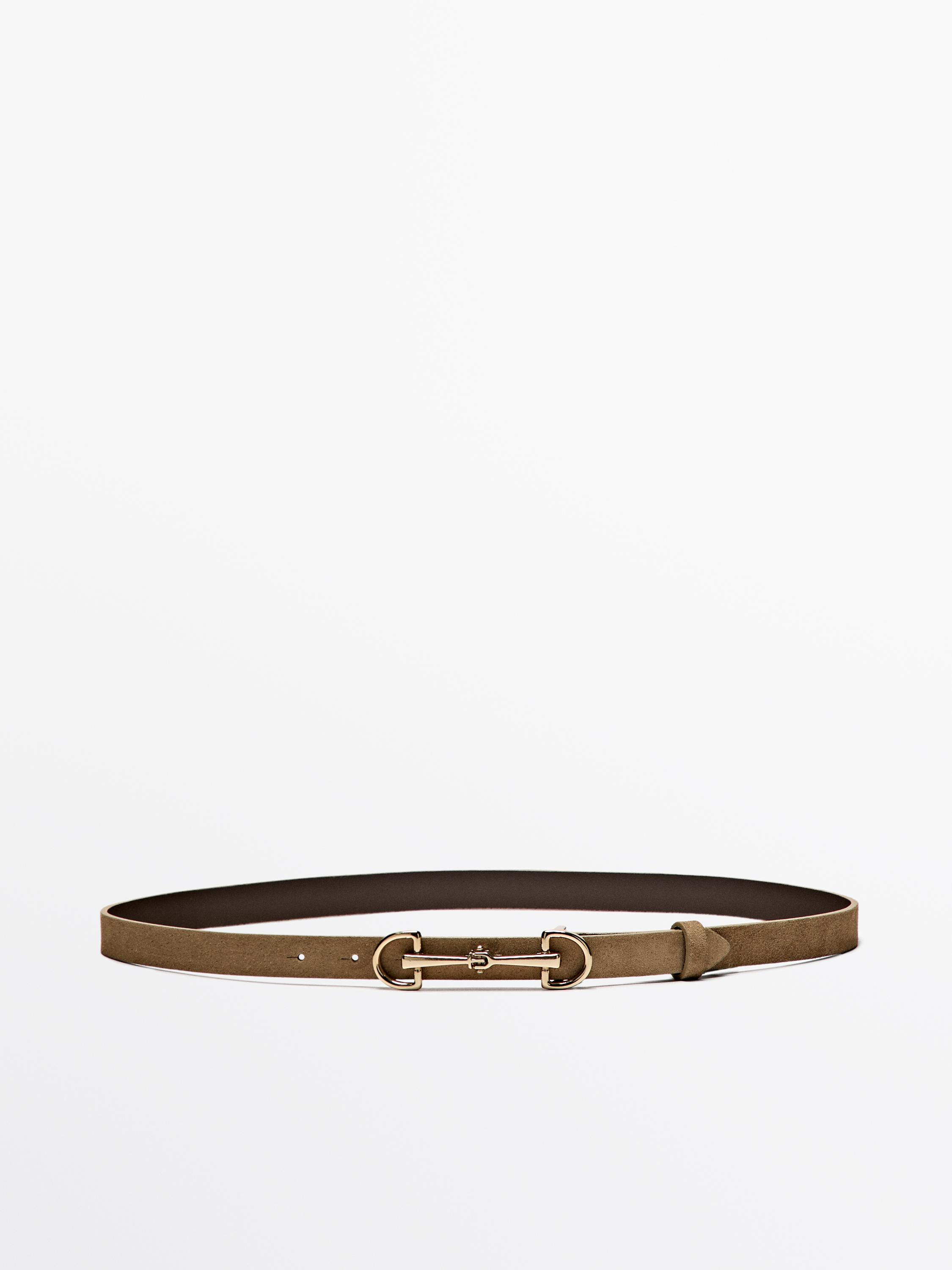 Sabuk kulit suede terbelah ekuestrian