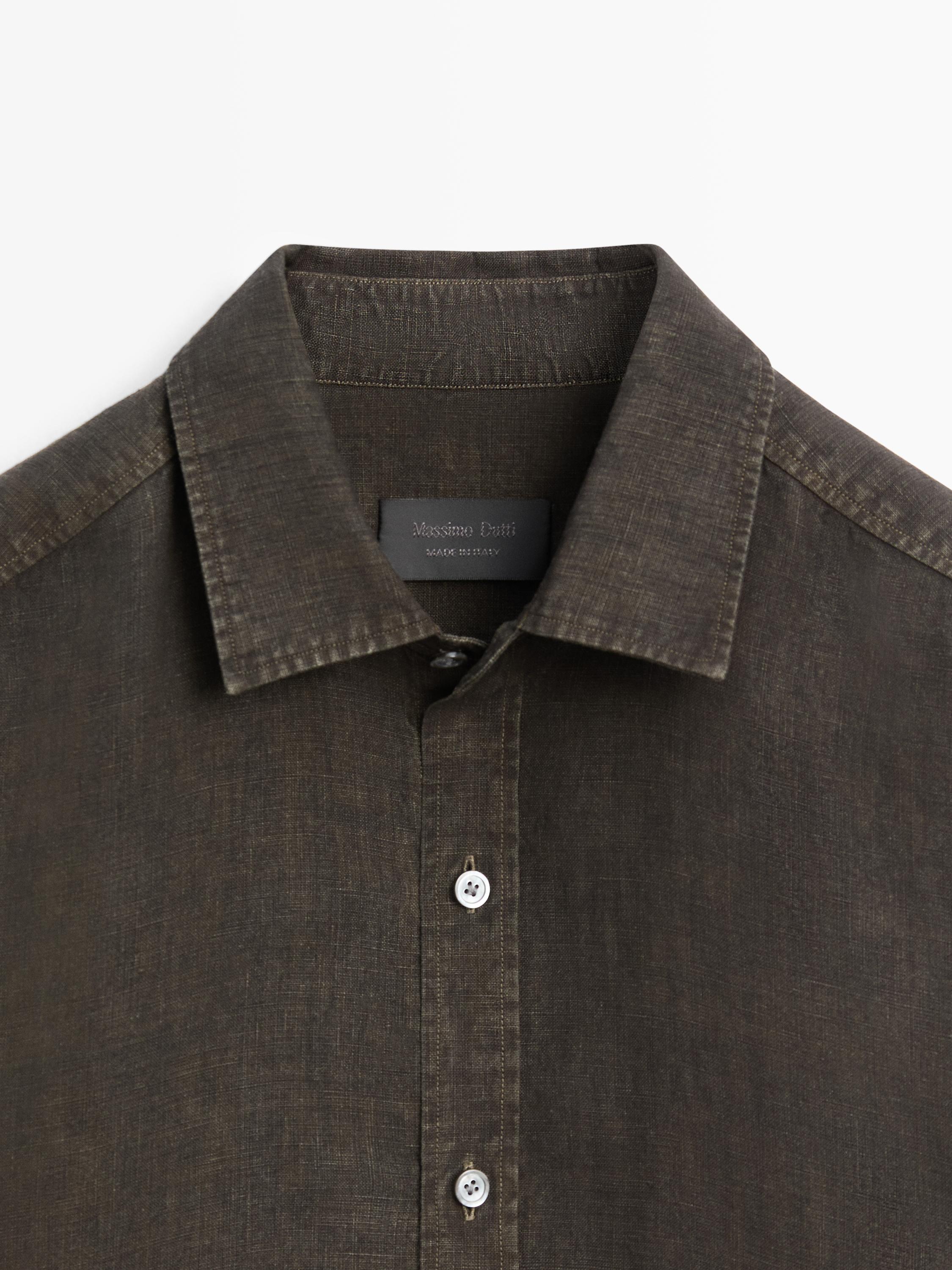 %100 keten regular fit gömlek