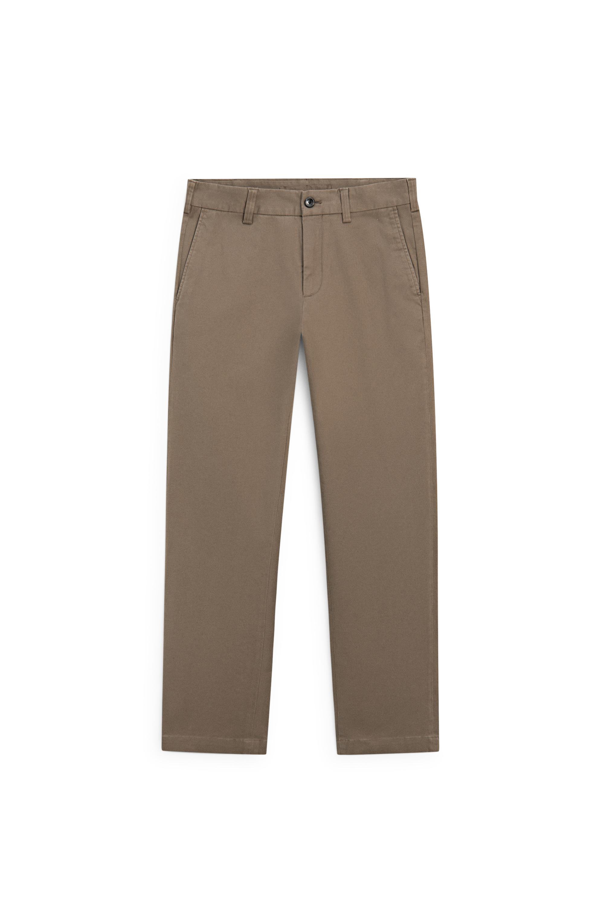 Tapered fit micro textured trousers — MINK