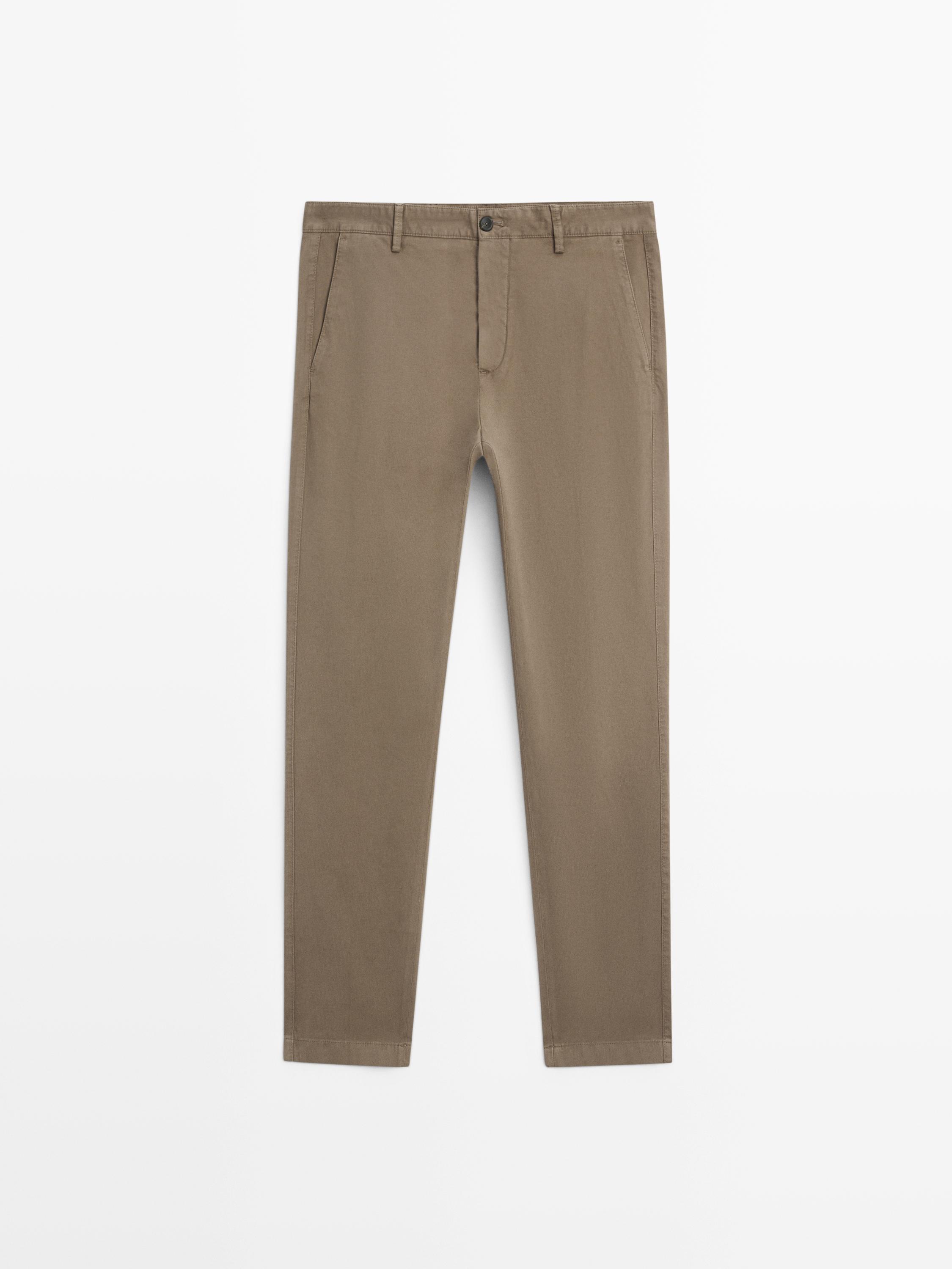 Pantaloni con microstruttura slim fit