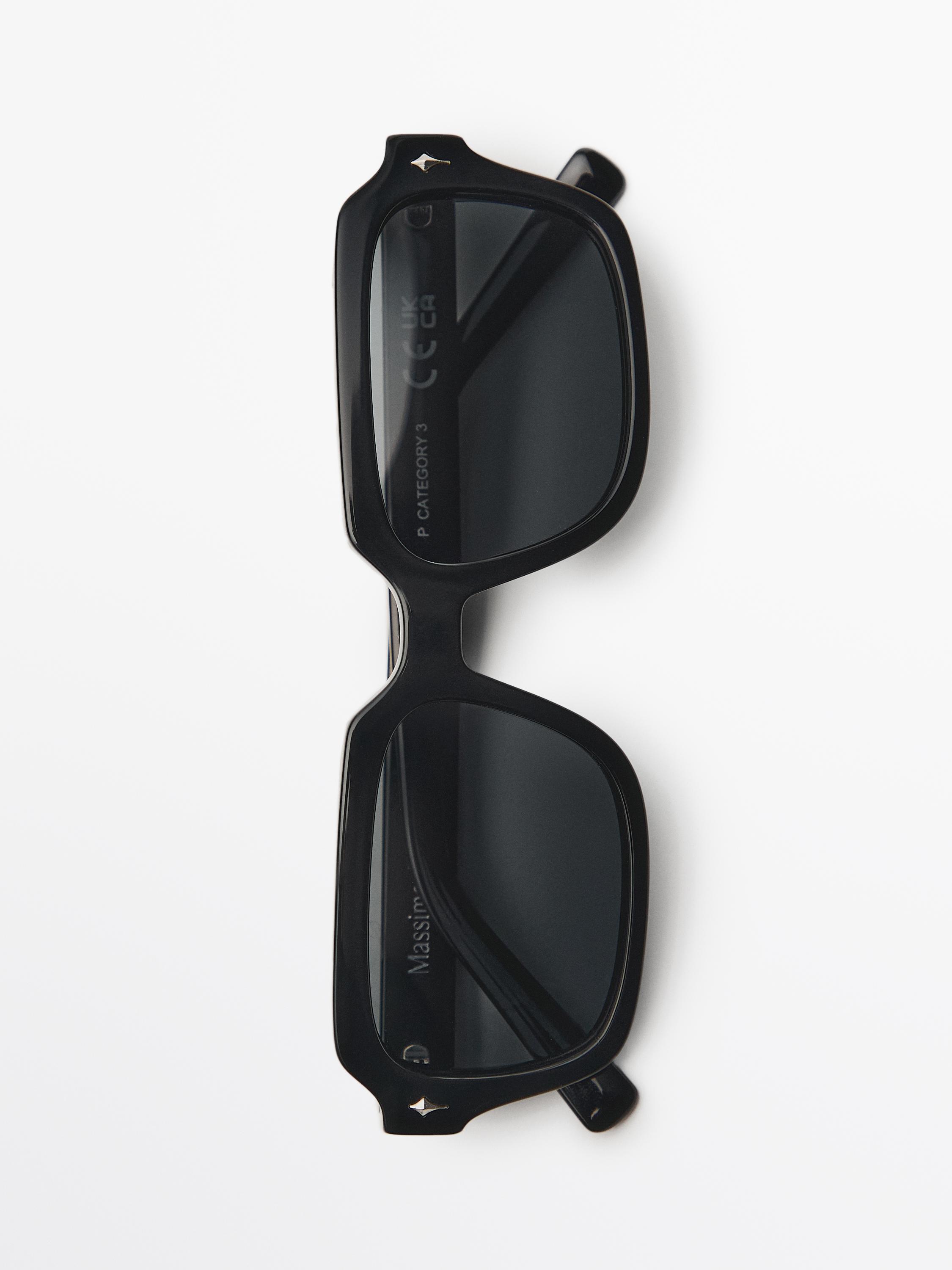 Rectangular sunglasses — BLACK
