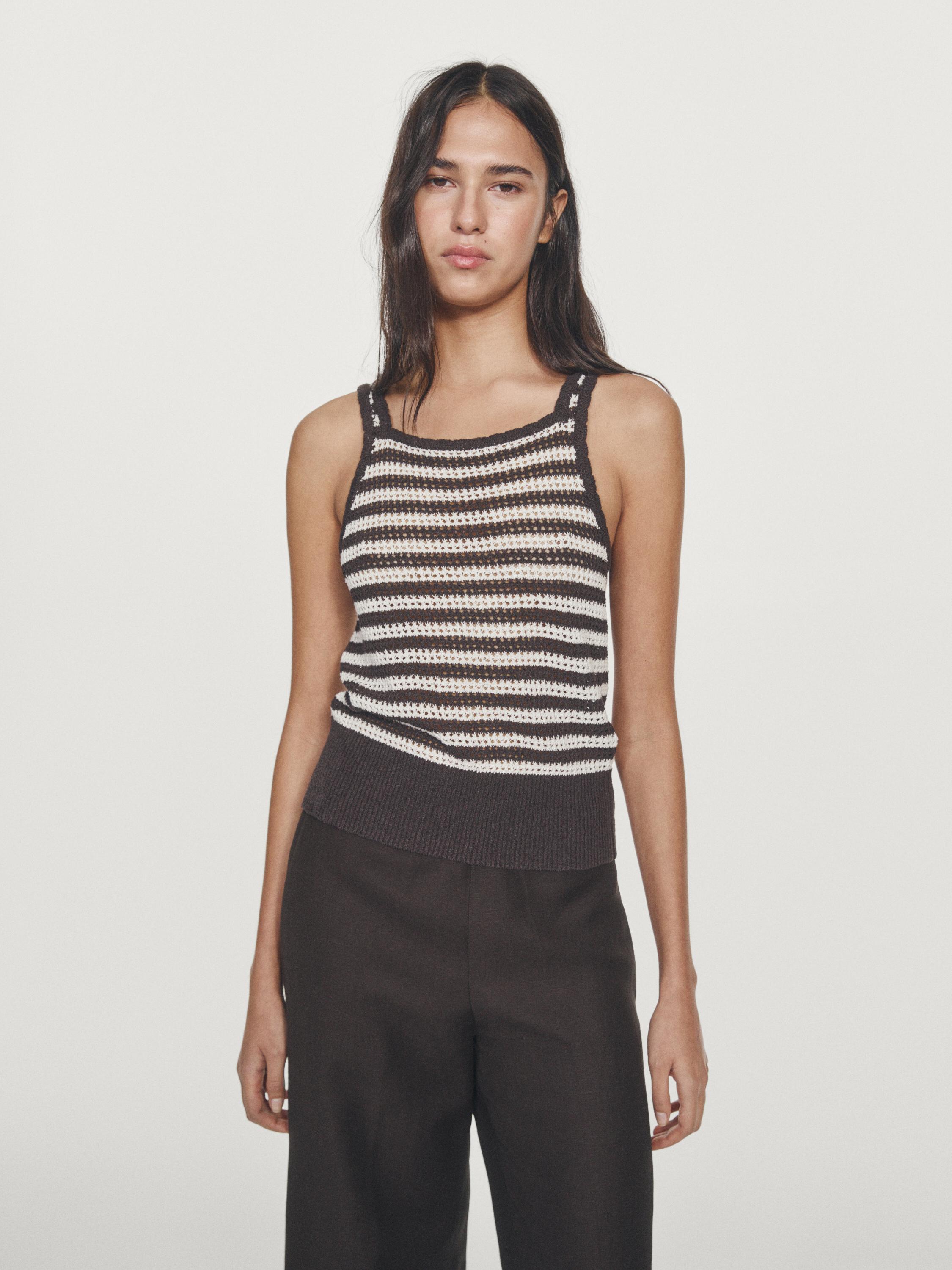 Top crochet detalle rayas