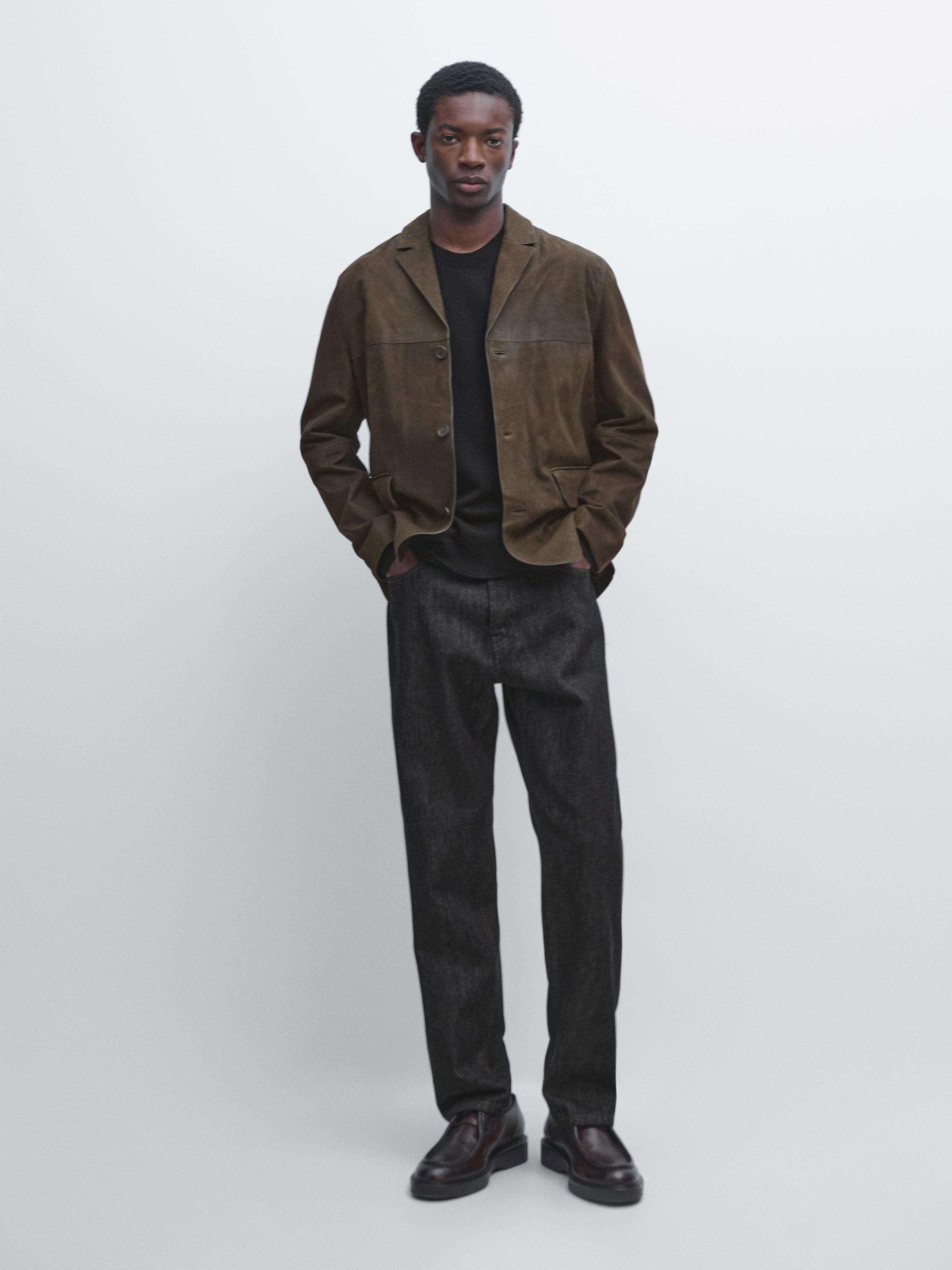 Kožený blejzr z nubuku