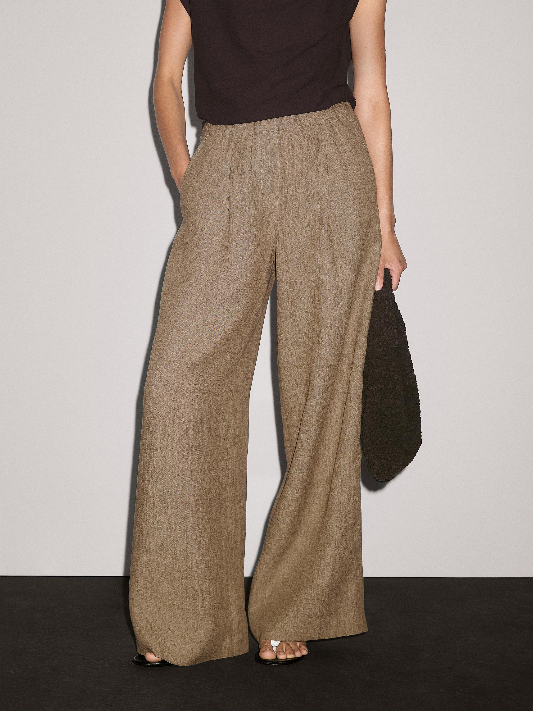 Padajoče hlače iz 100 % lanu