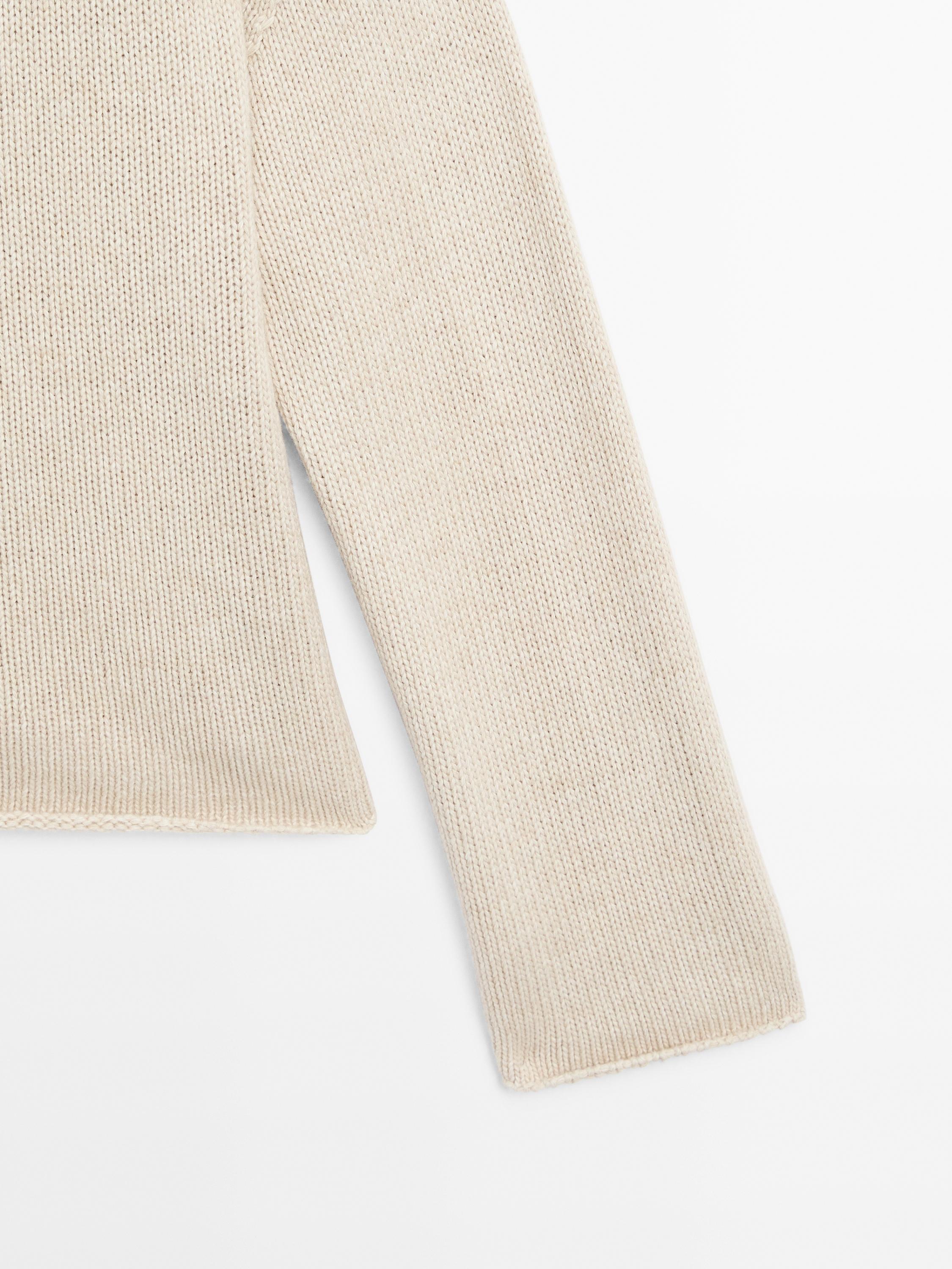 Mock turtleneck knit sweater