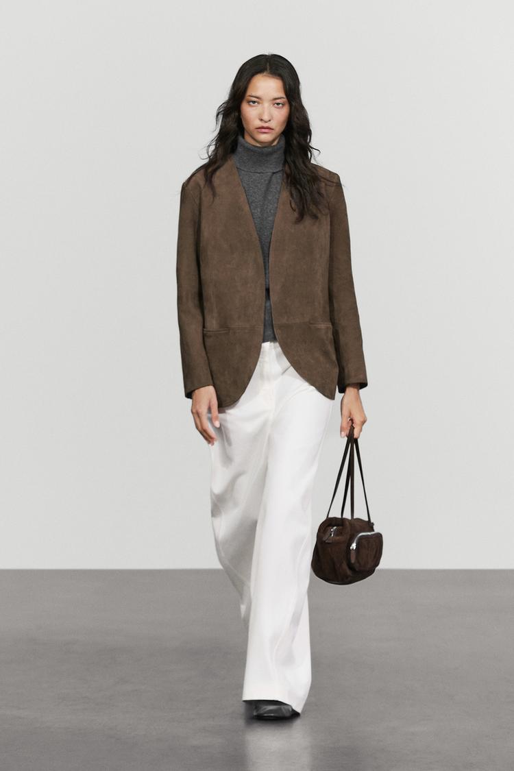 Suede blazer — MOLE BROWN
