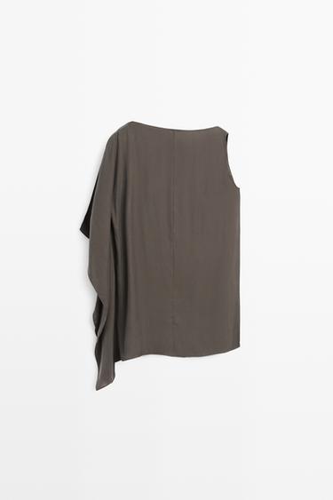 Asymmetric flowing cape top — MOLE BROWN 6