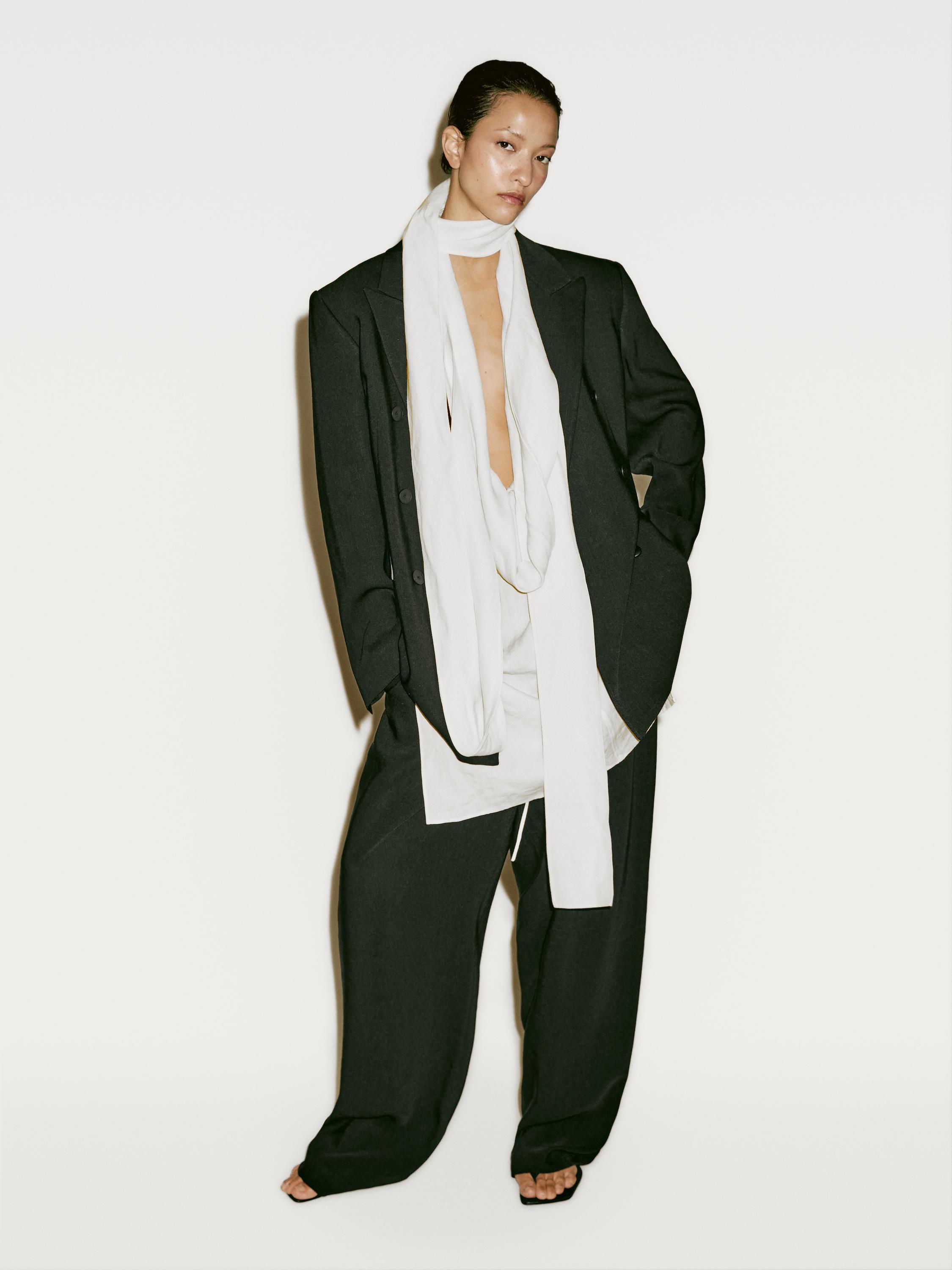 Double-breasted linen blend blazer - Limited Edition