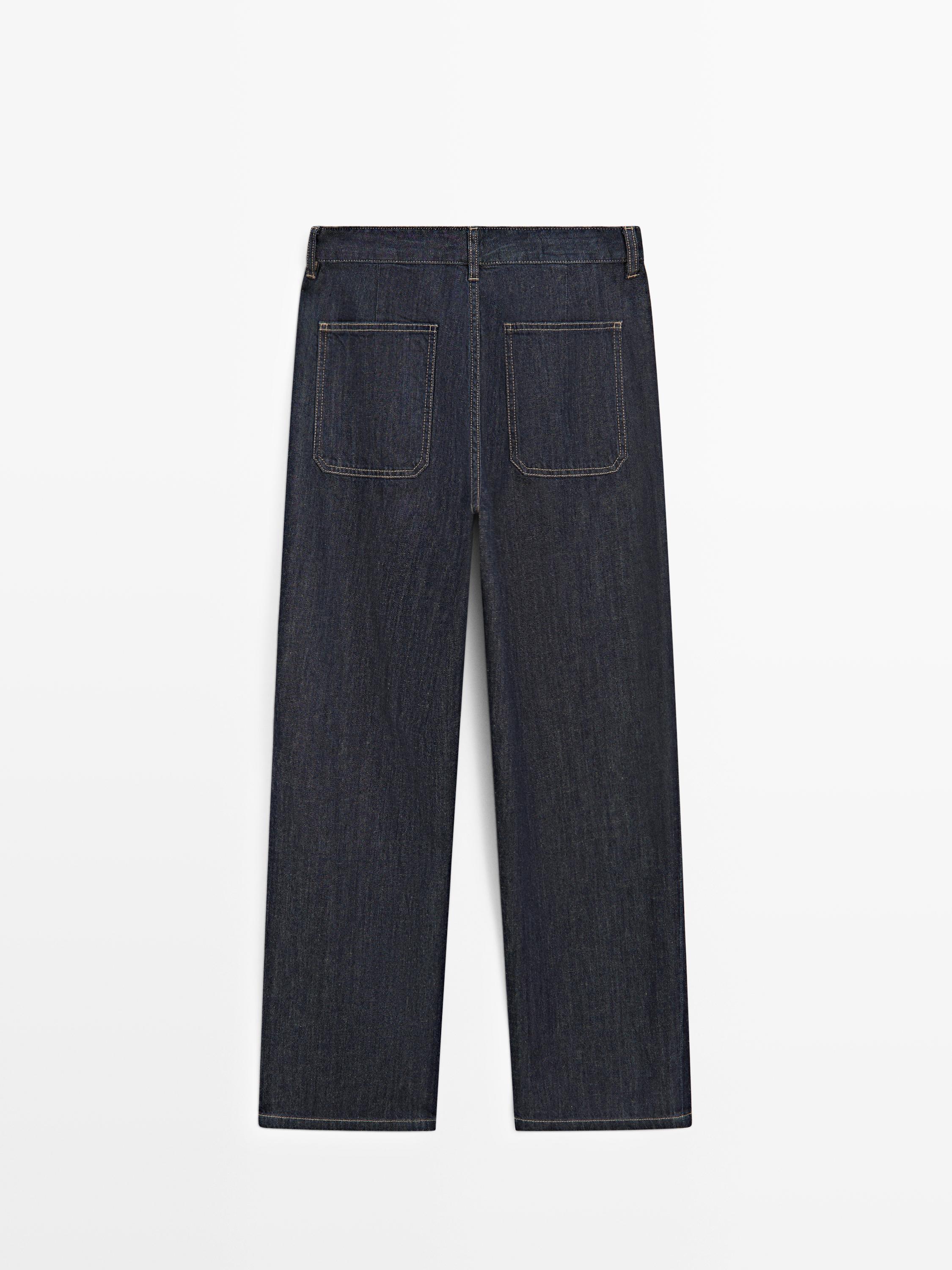 Loose straight-leg jeans — DARK BLUE